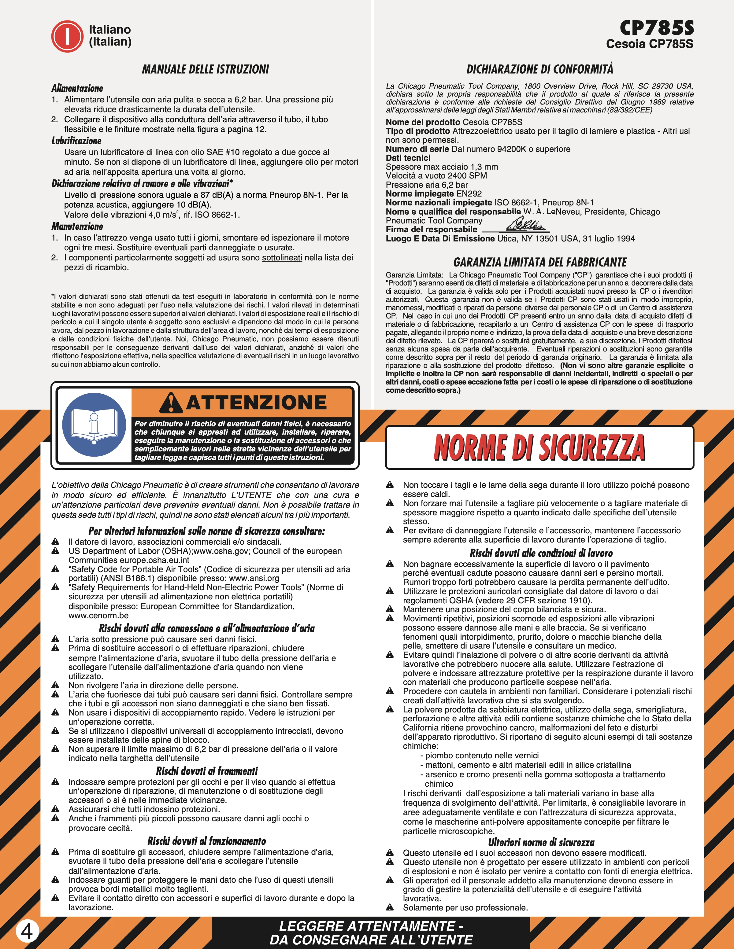 Chicago Pneumatic CP 785S PDF page 4 of 12