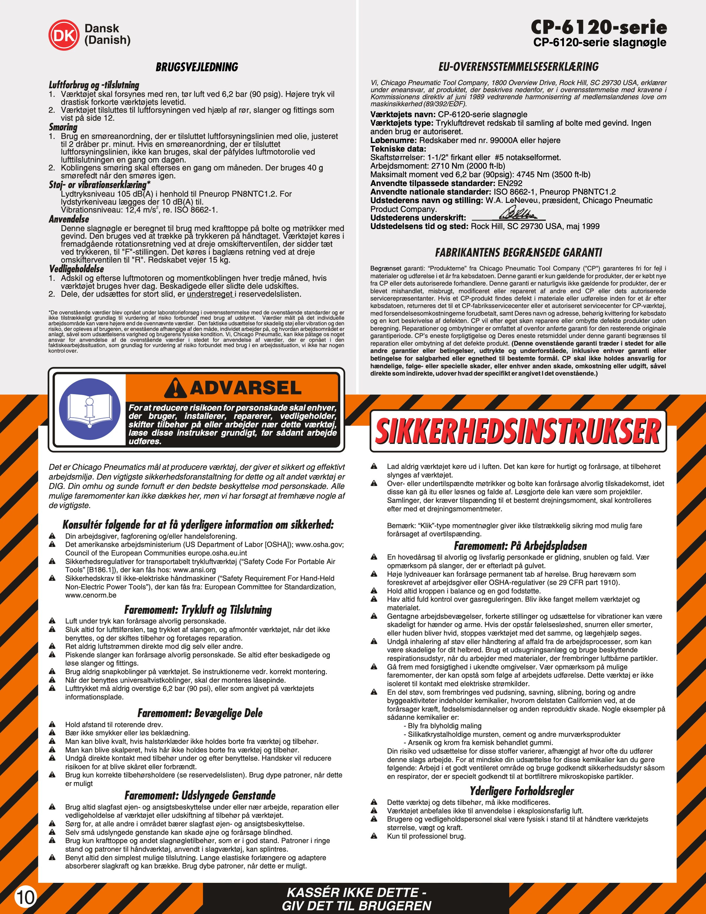 Chicago Pneumatic CP 6120 PDF page 10 of 13