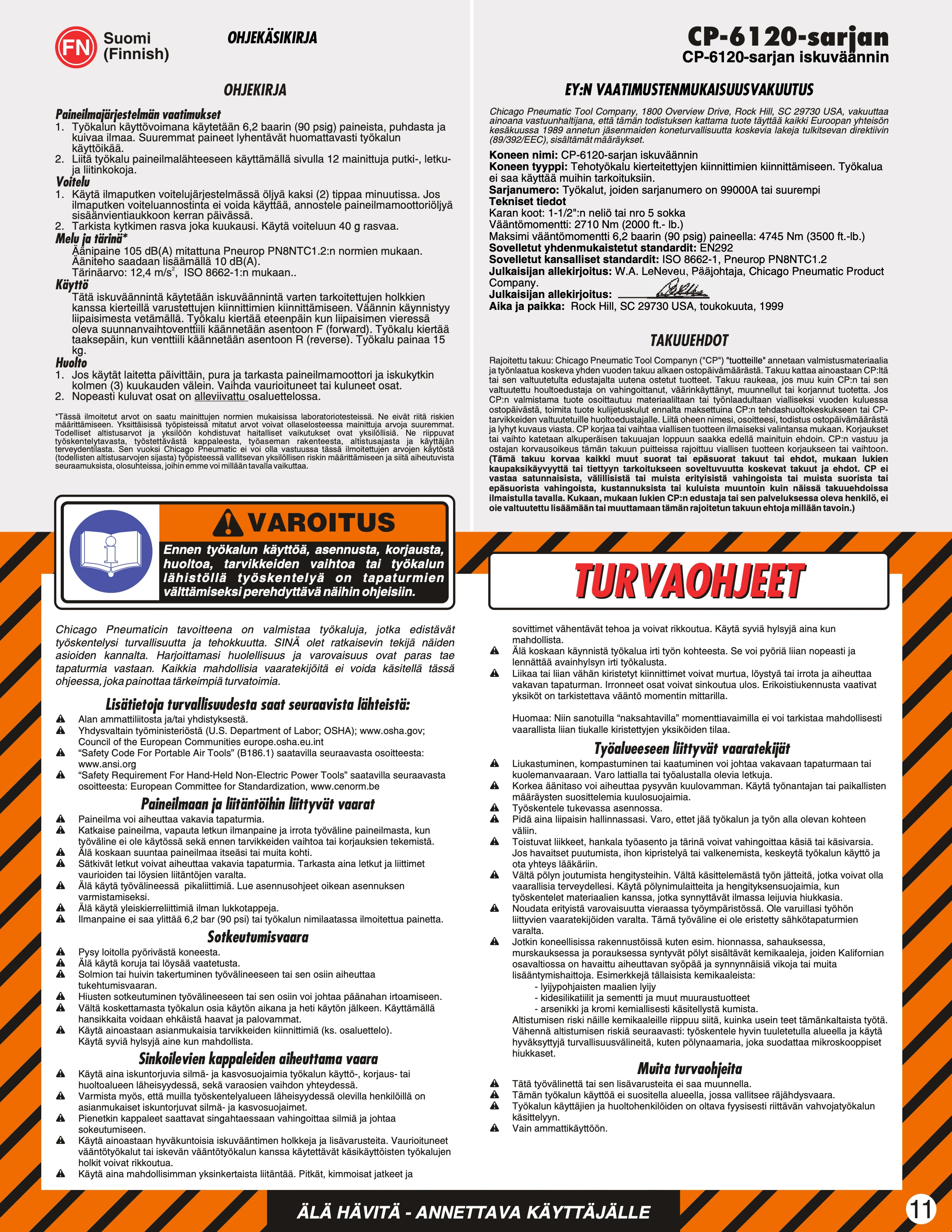 Chicago Pneumatic CP 6120 PDF page 11 of 13
