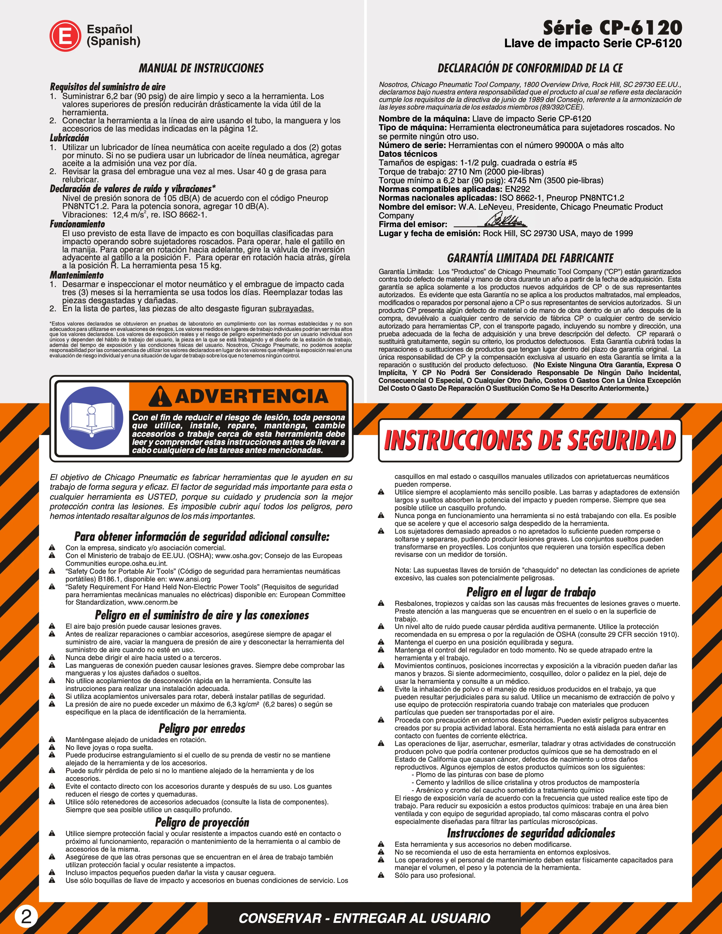 Chicago Pneumatic CP 6120 PDF page 2 of 13