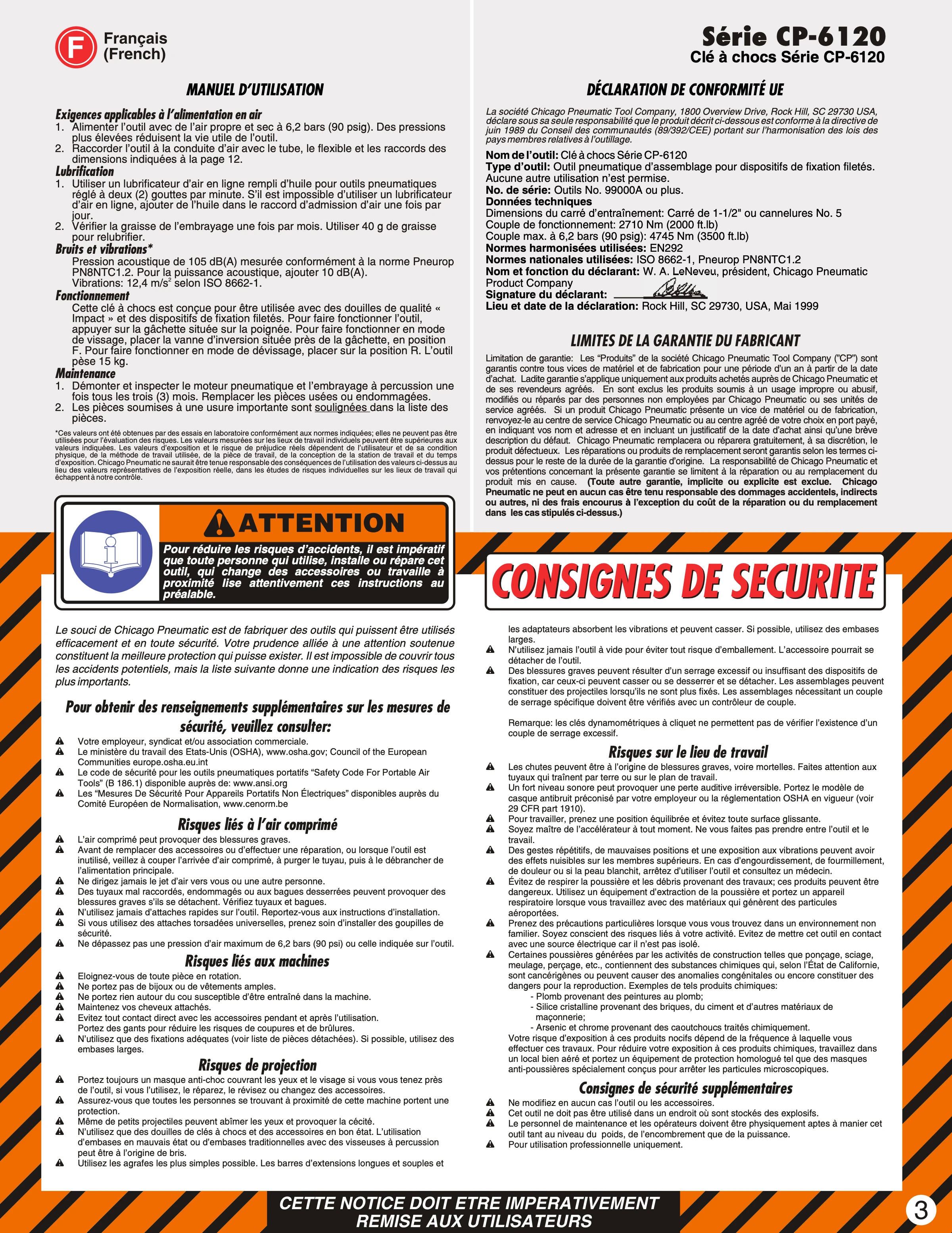 Chicago Pneumatic CP 6120 PDF page 3 of 13