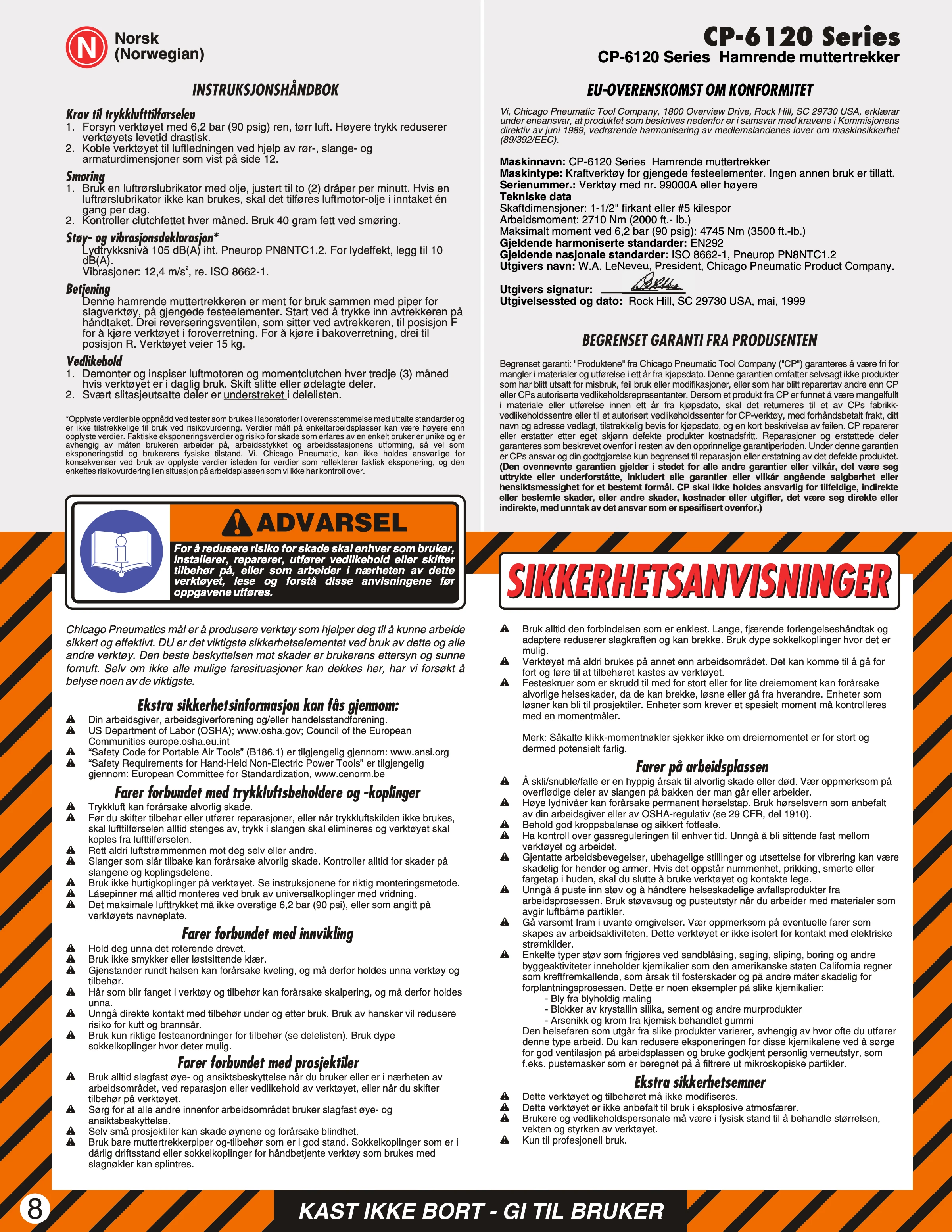 Chicago Pneumatic CP 6120 PDF page 8 of 13