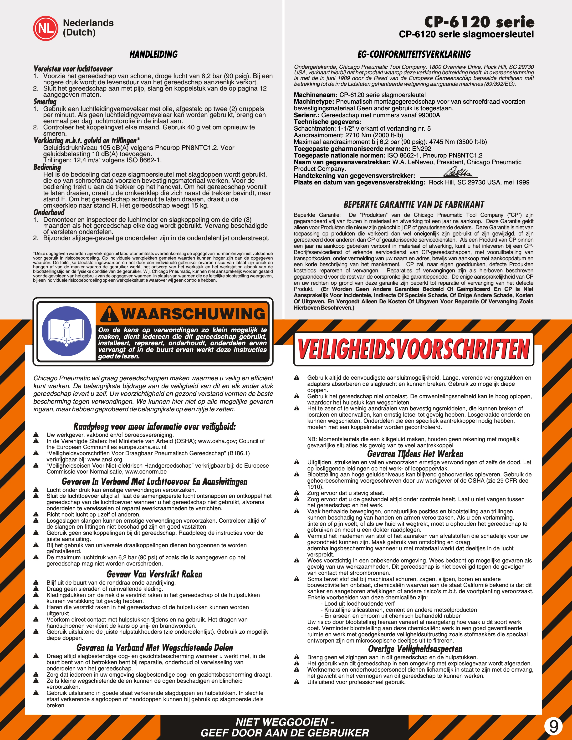 Chicago Pneumatic CP 6120 PDF page 9 of 13