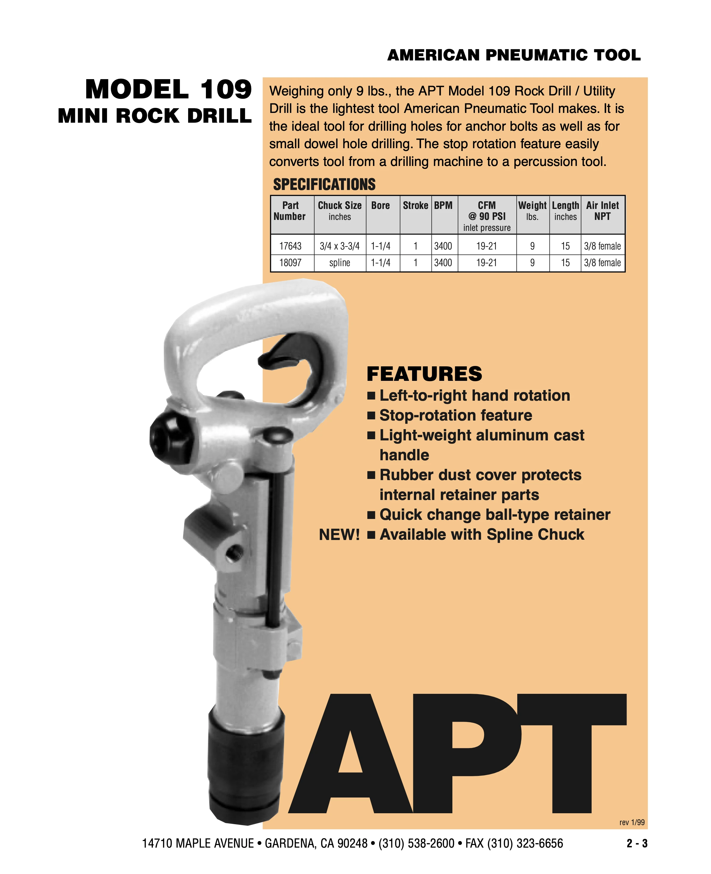 American Pneumatic 109 Series PDF page 2 of 11