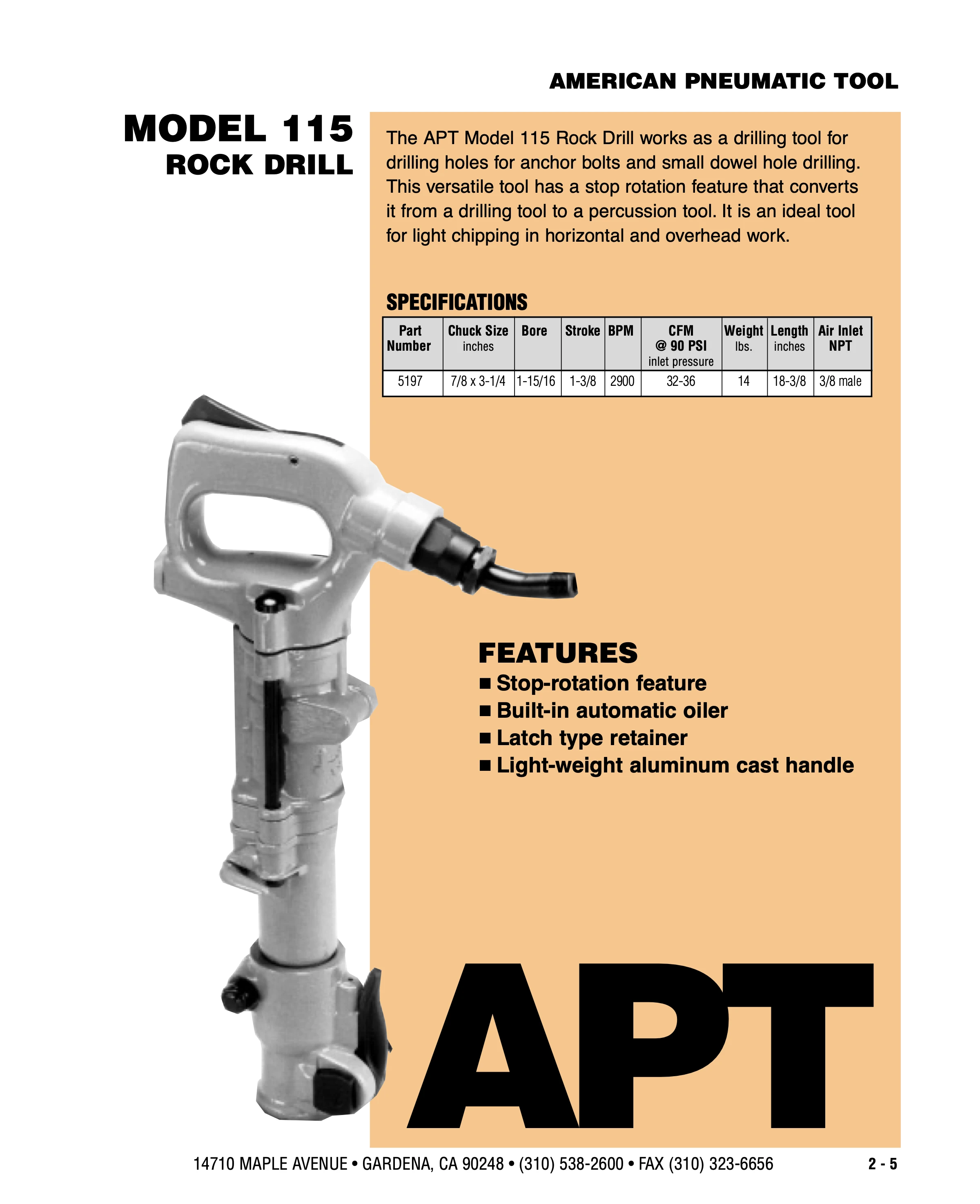 American Pneumatic 109 Series PDF page 4 of 11