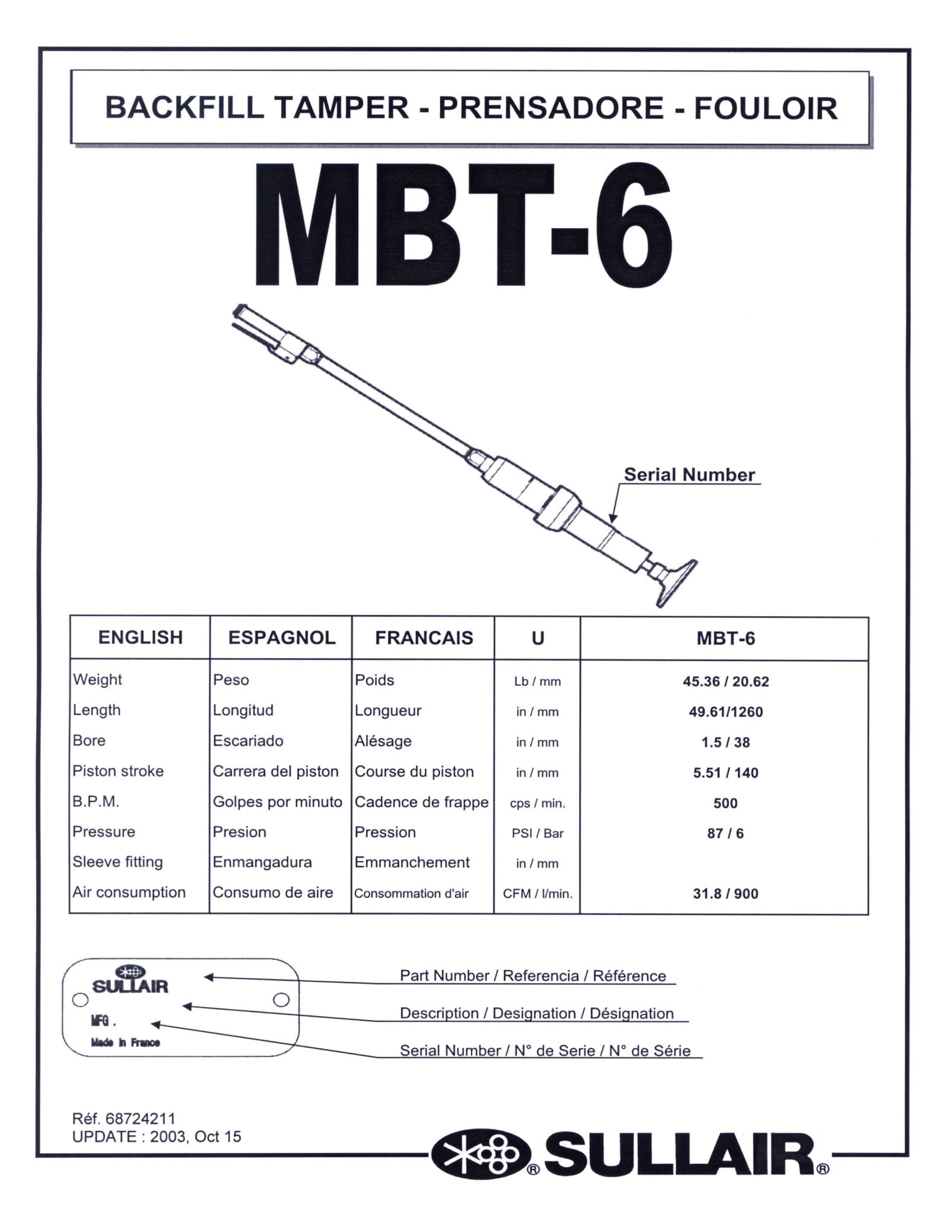 Sullair MBT-6 PDF page 1 of 9