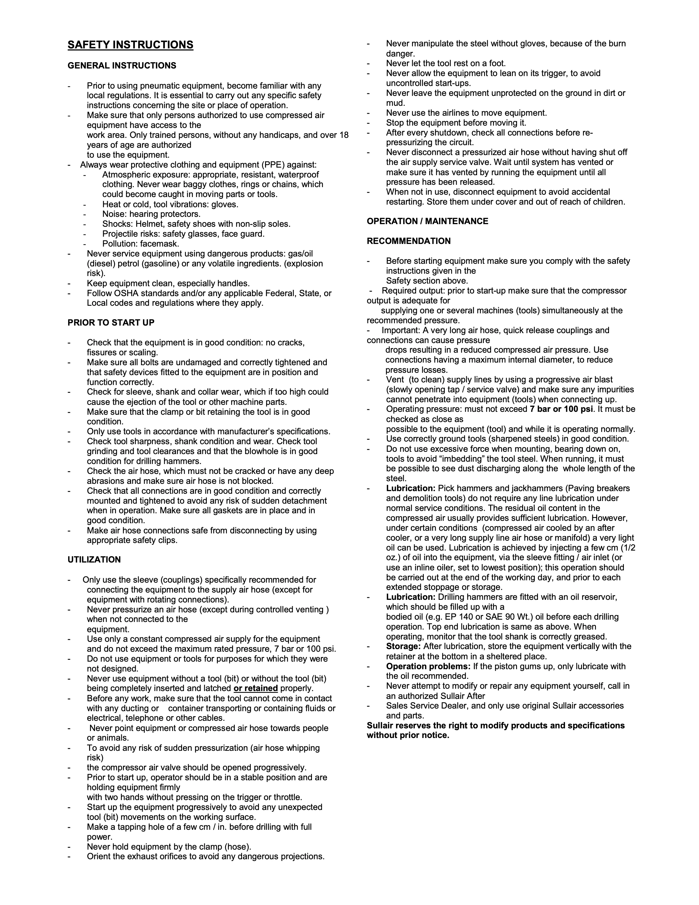 Sullair MBT-6 PDF page 5 of 9