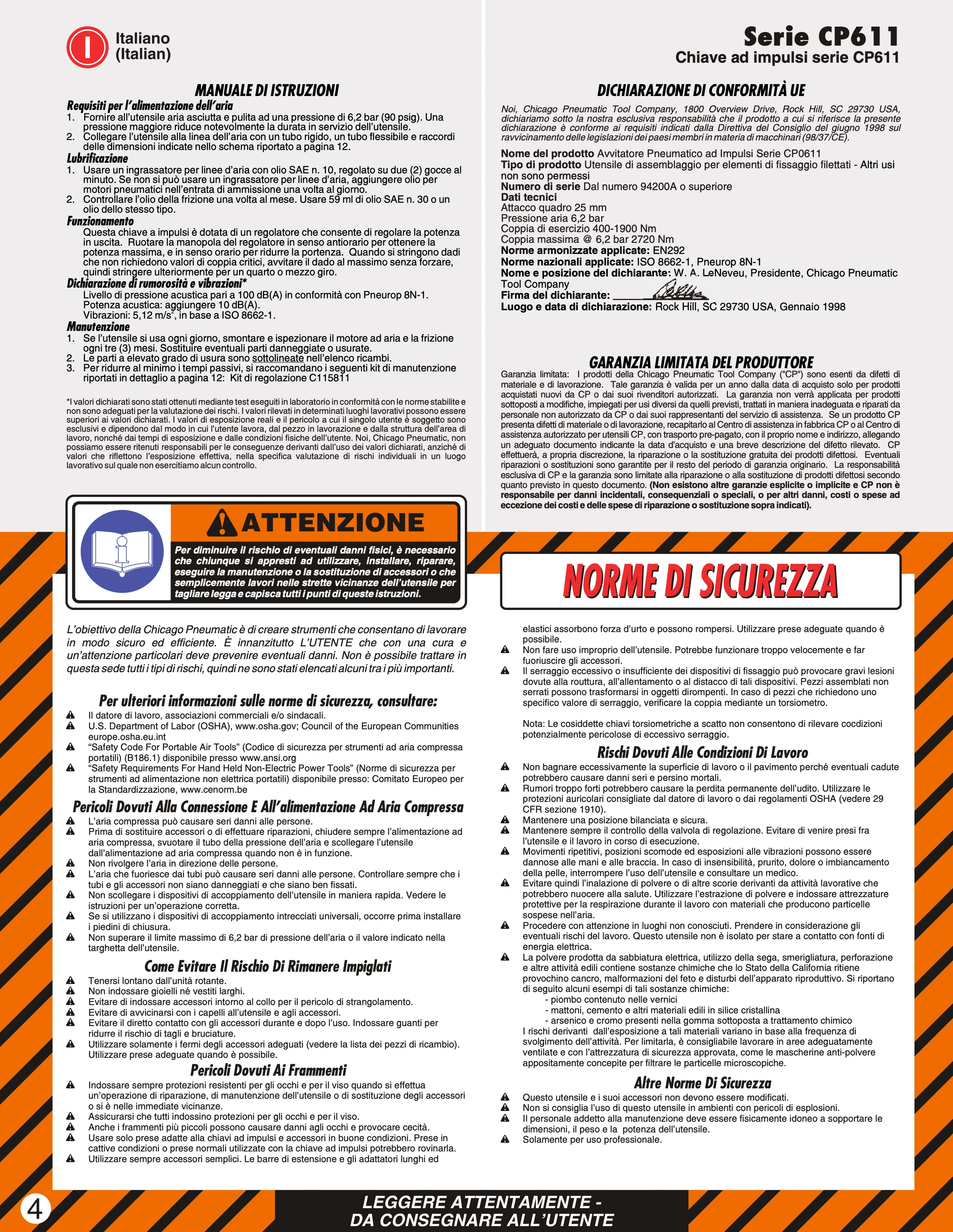 Chicago Pneumatic CP 0611 PDF page 4 of 13