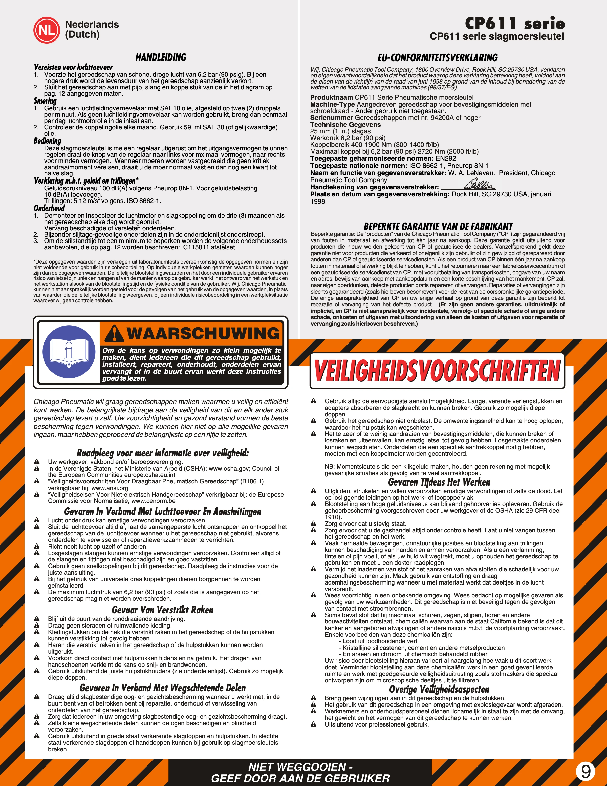 Chicago Pneumatic CP 0611 PDF page 9 of 13