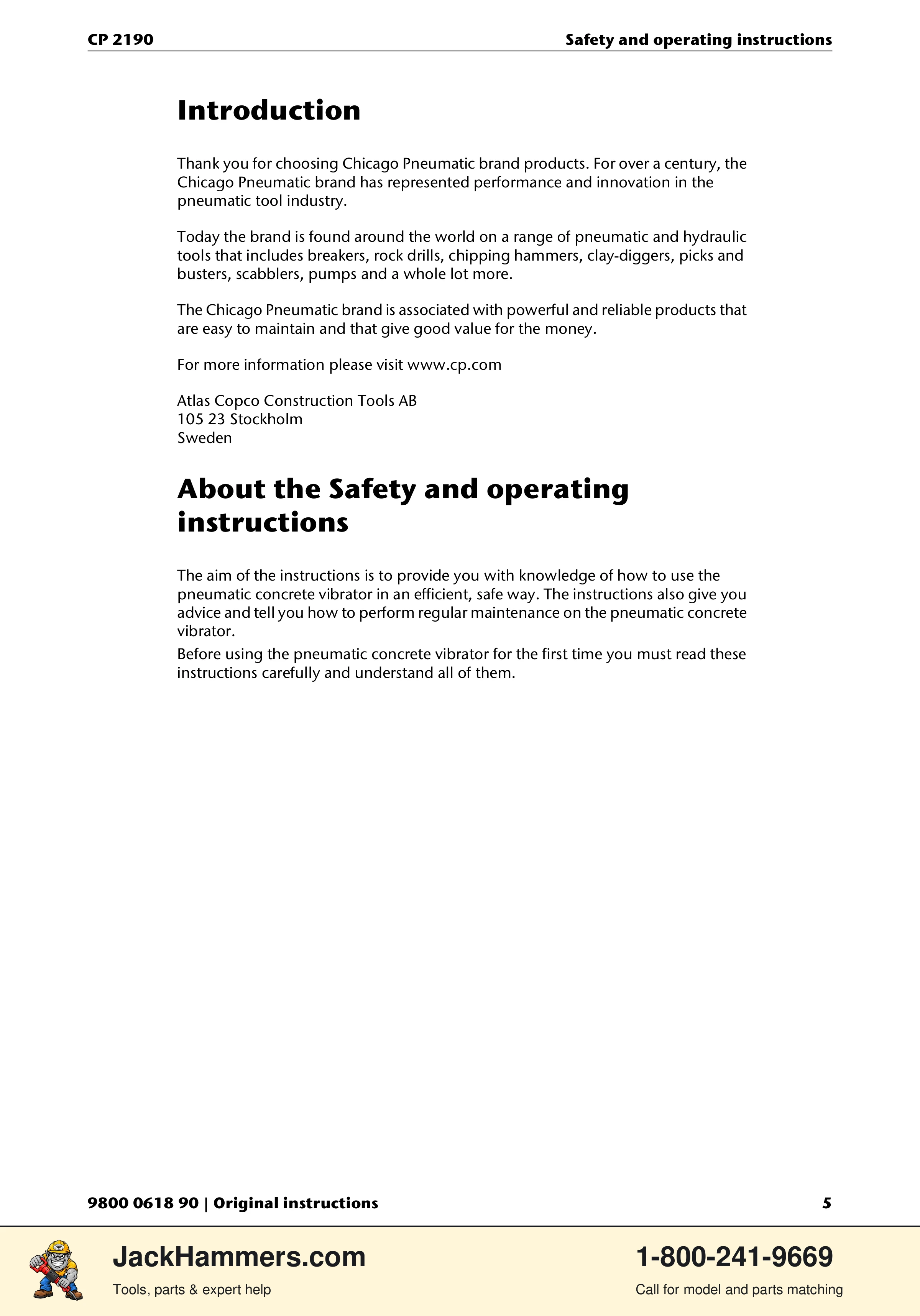 Chicago Pneumatic CP 2190 PDF page 5 of 200