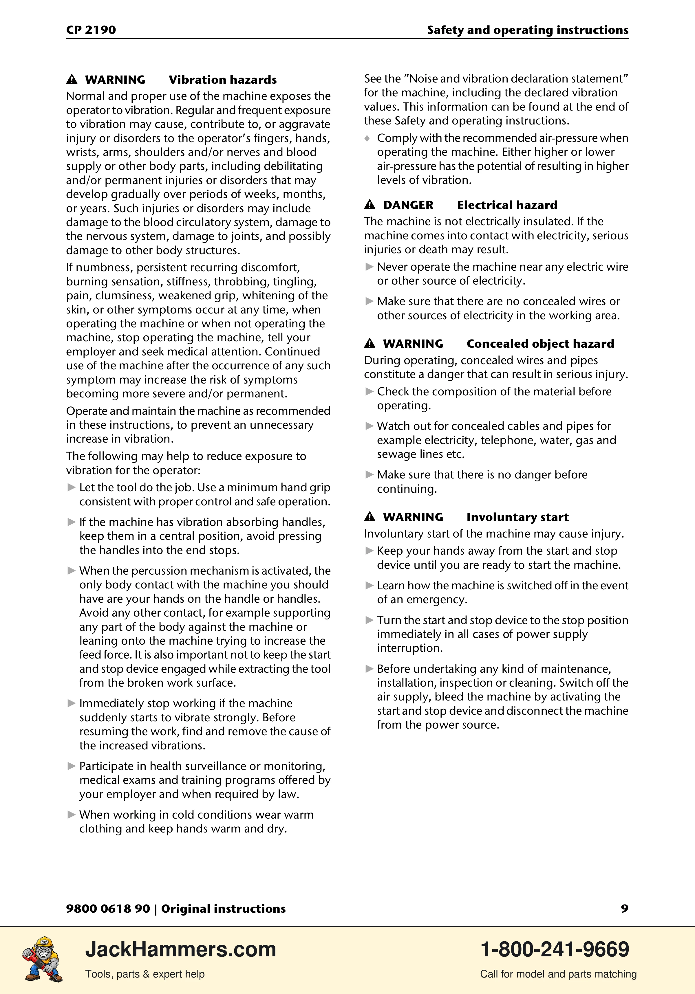 Chicago Pneumatic CP 2190 PDF page 9 of 200