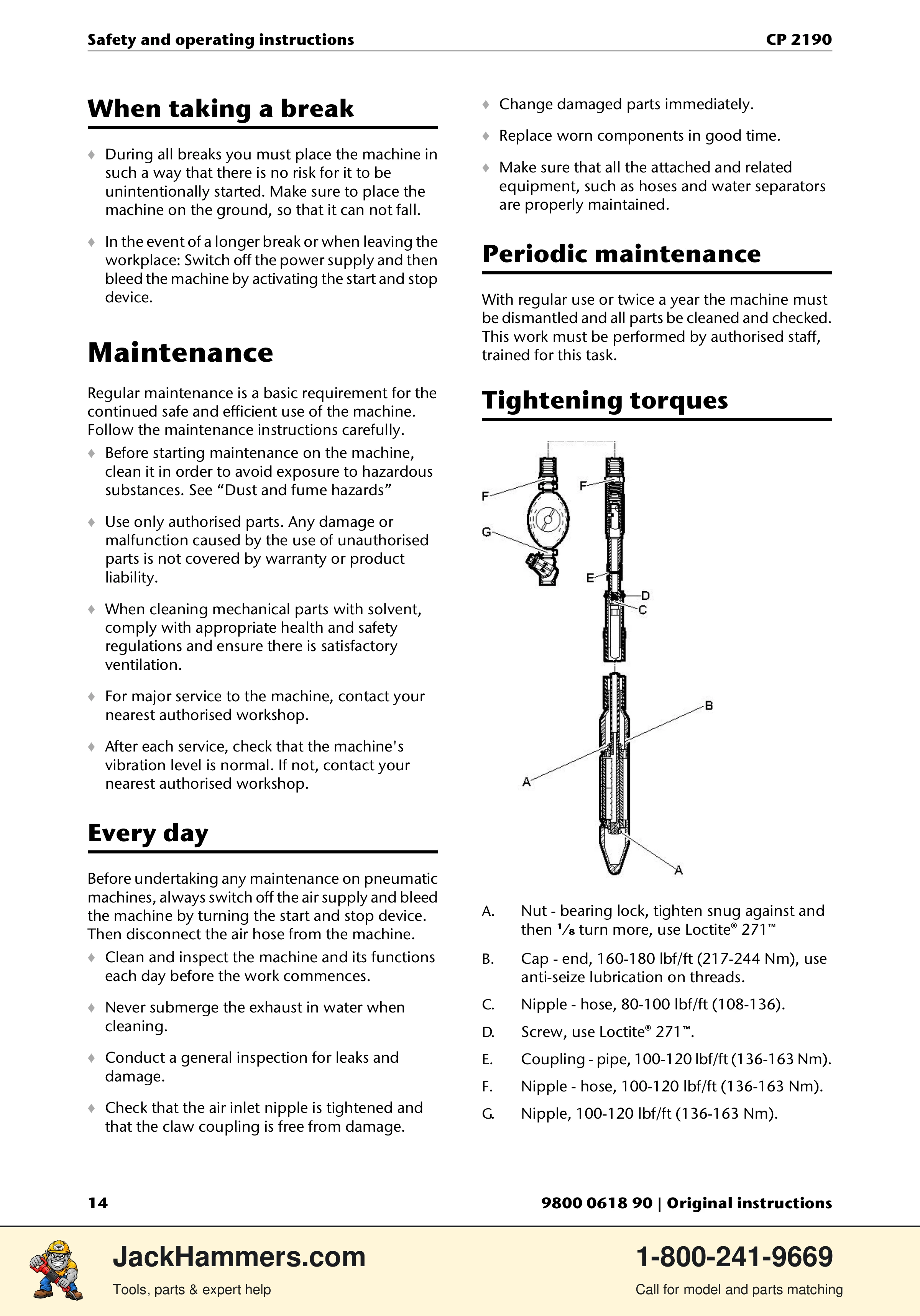 Chicago Pneumatic CP 2190 PDF page 14 of 200