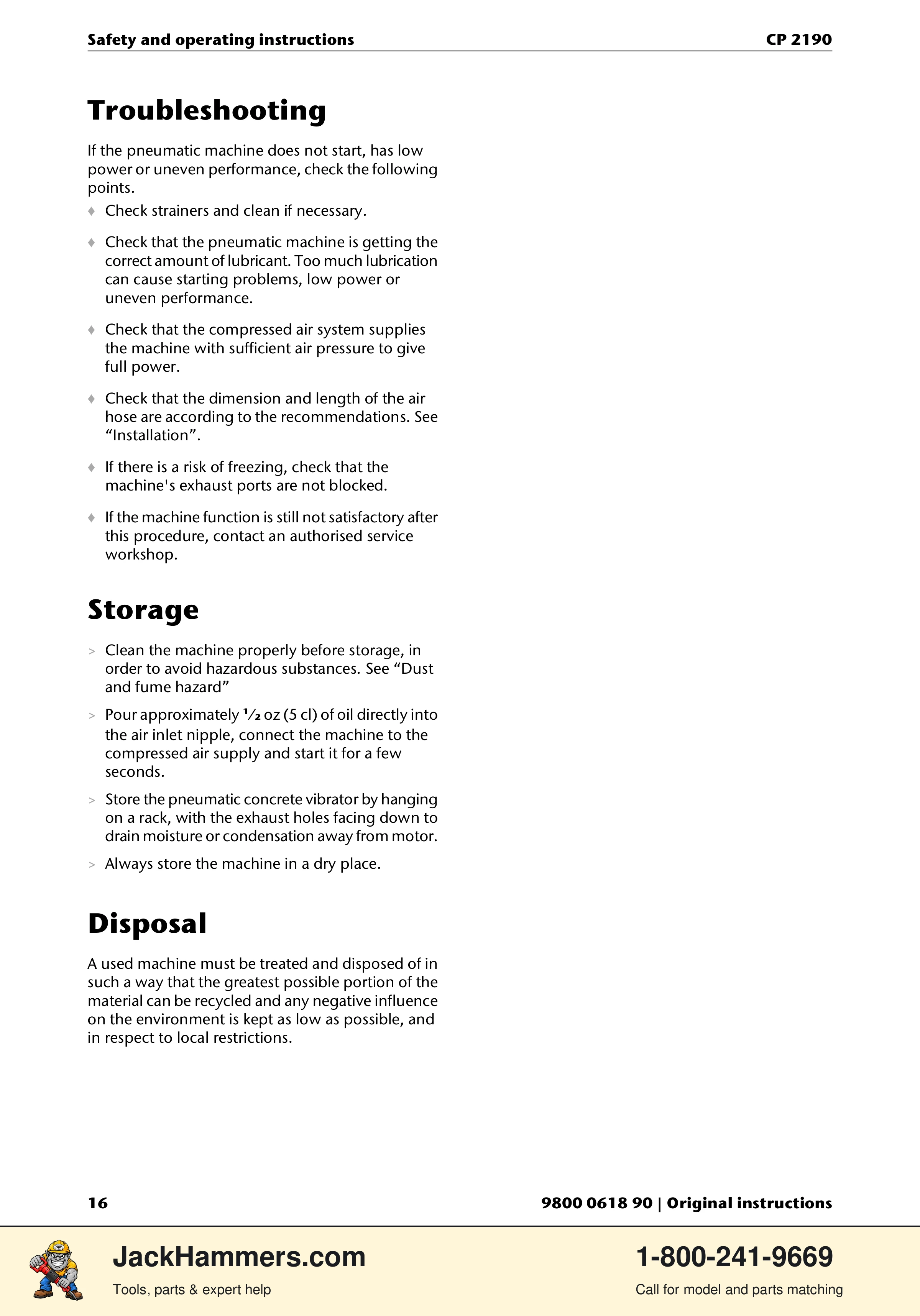 Chicago Pneumatic CP 2190 PDF page 16 of 200