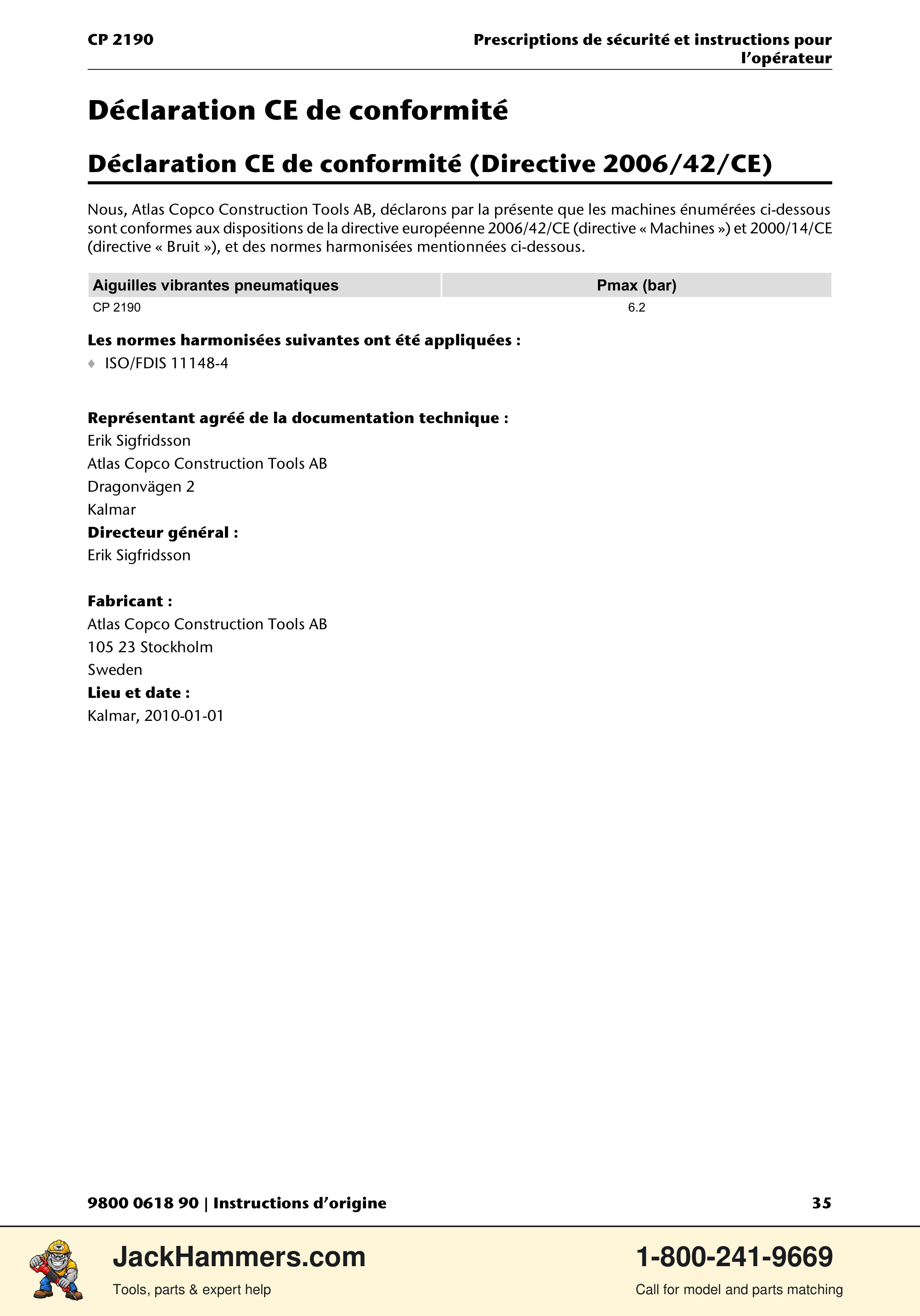 Chicago Pneumatic CP 2190 PDF page 35 of 200
