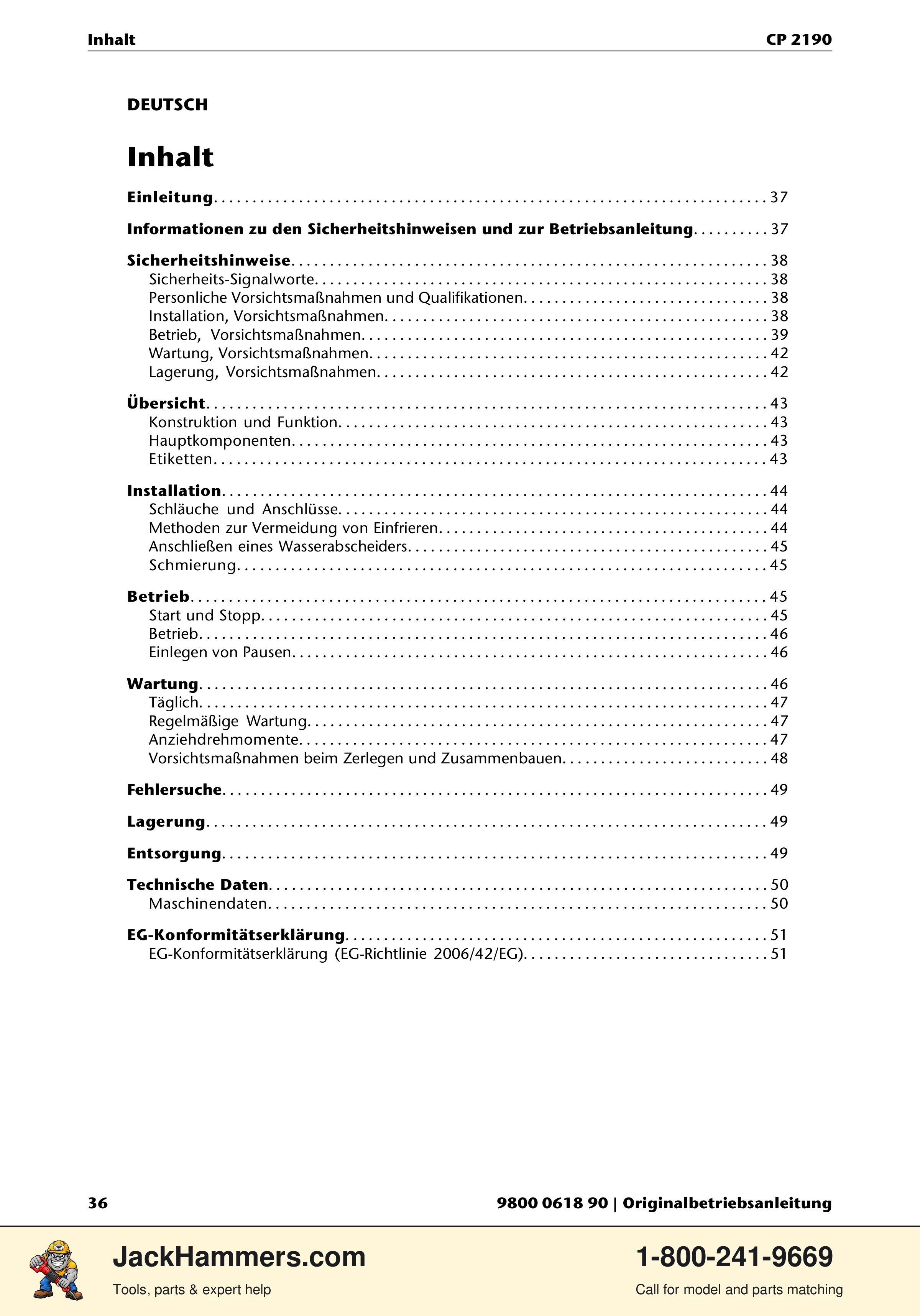 Chicago Pneumatic CP 2190 PDF page 36 of 200