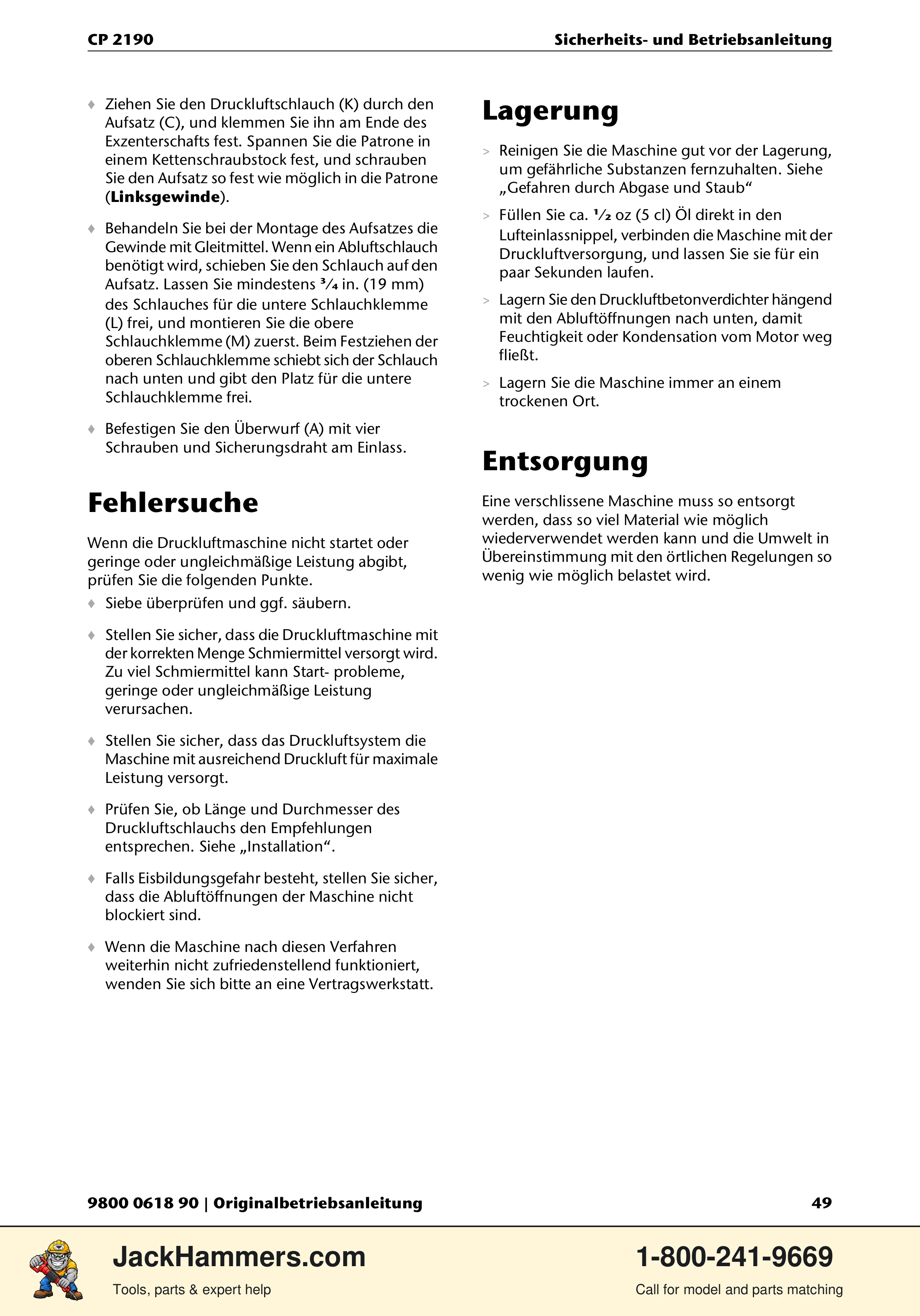 Chicago Pneumatic CP 2190 PDF page 49 of 200