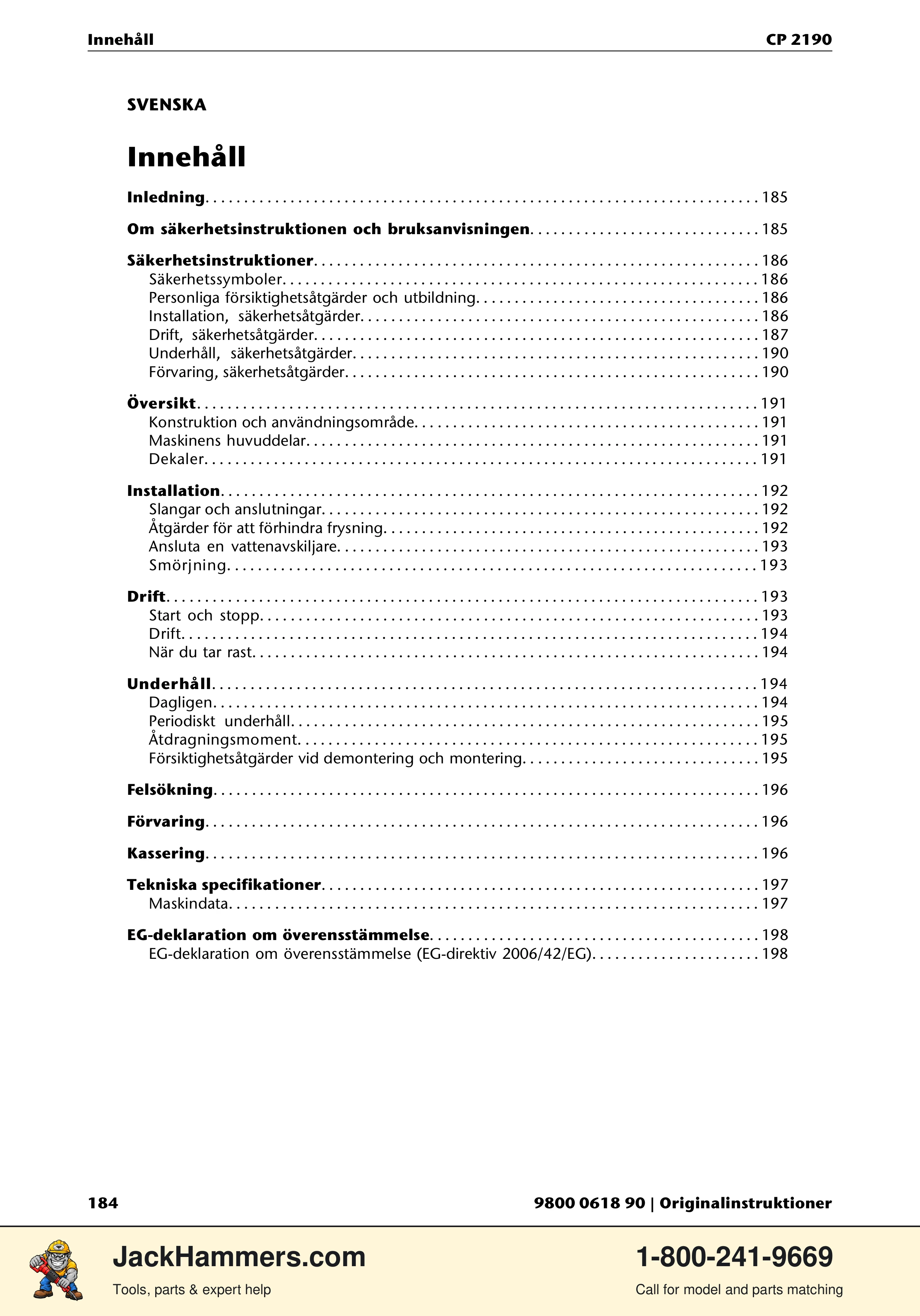 Chicago Pneumatic CP 2190 PDF page 184 of 200
