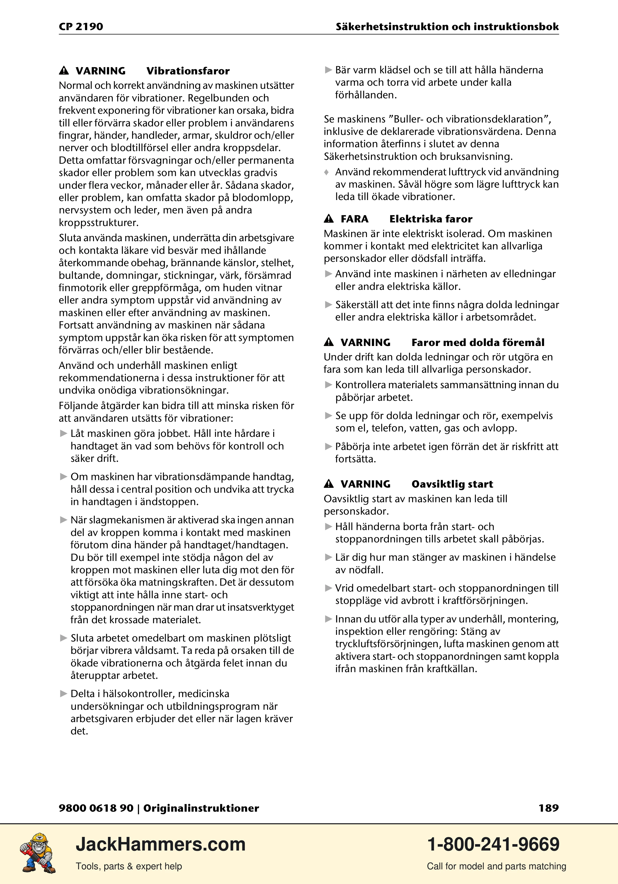 Chicago Pneumatic CP 2190 PDF page 189 of 200