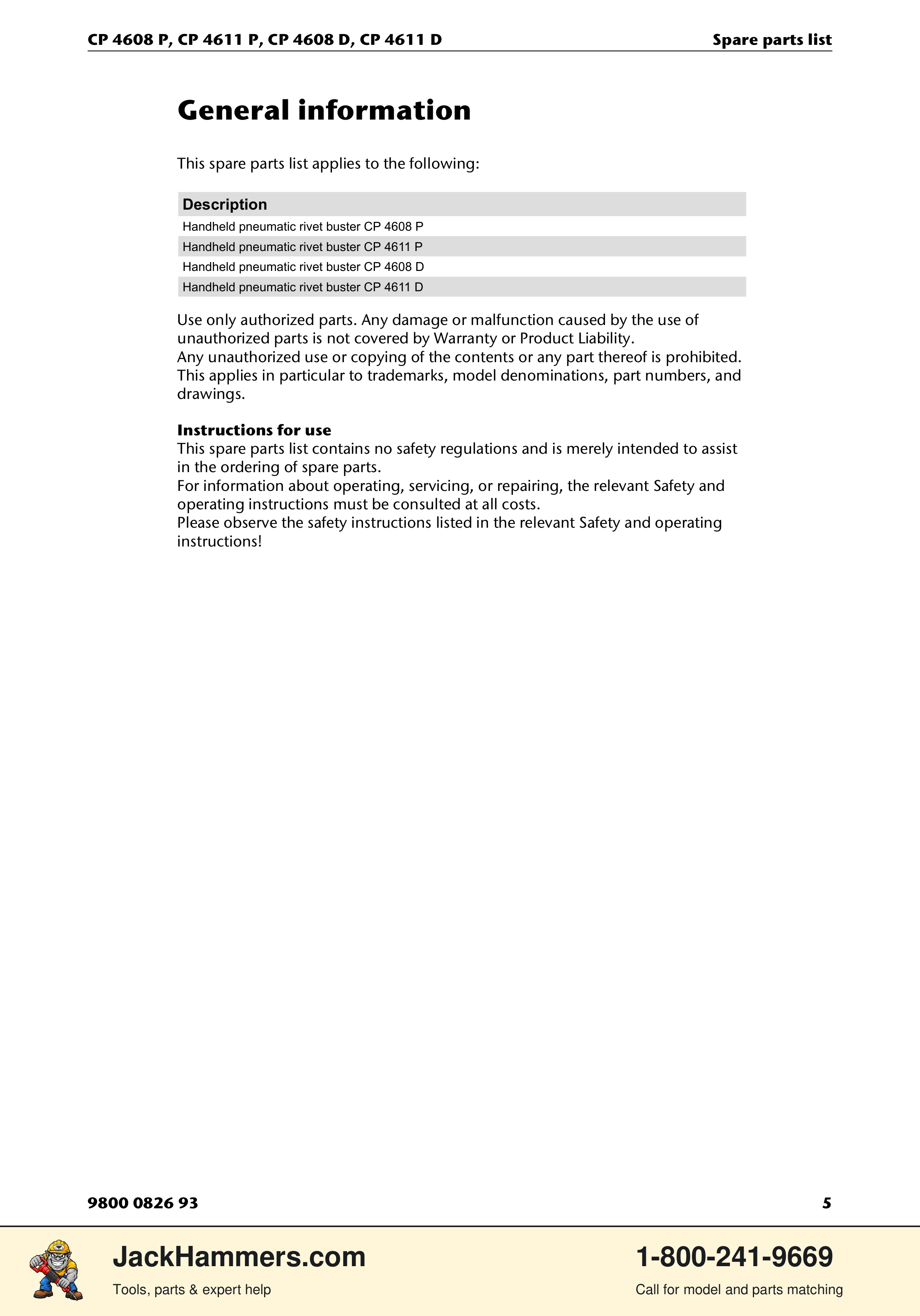 Chicago Pneumatic D-Series / P-Series PDF page 5 of 20