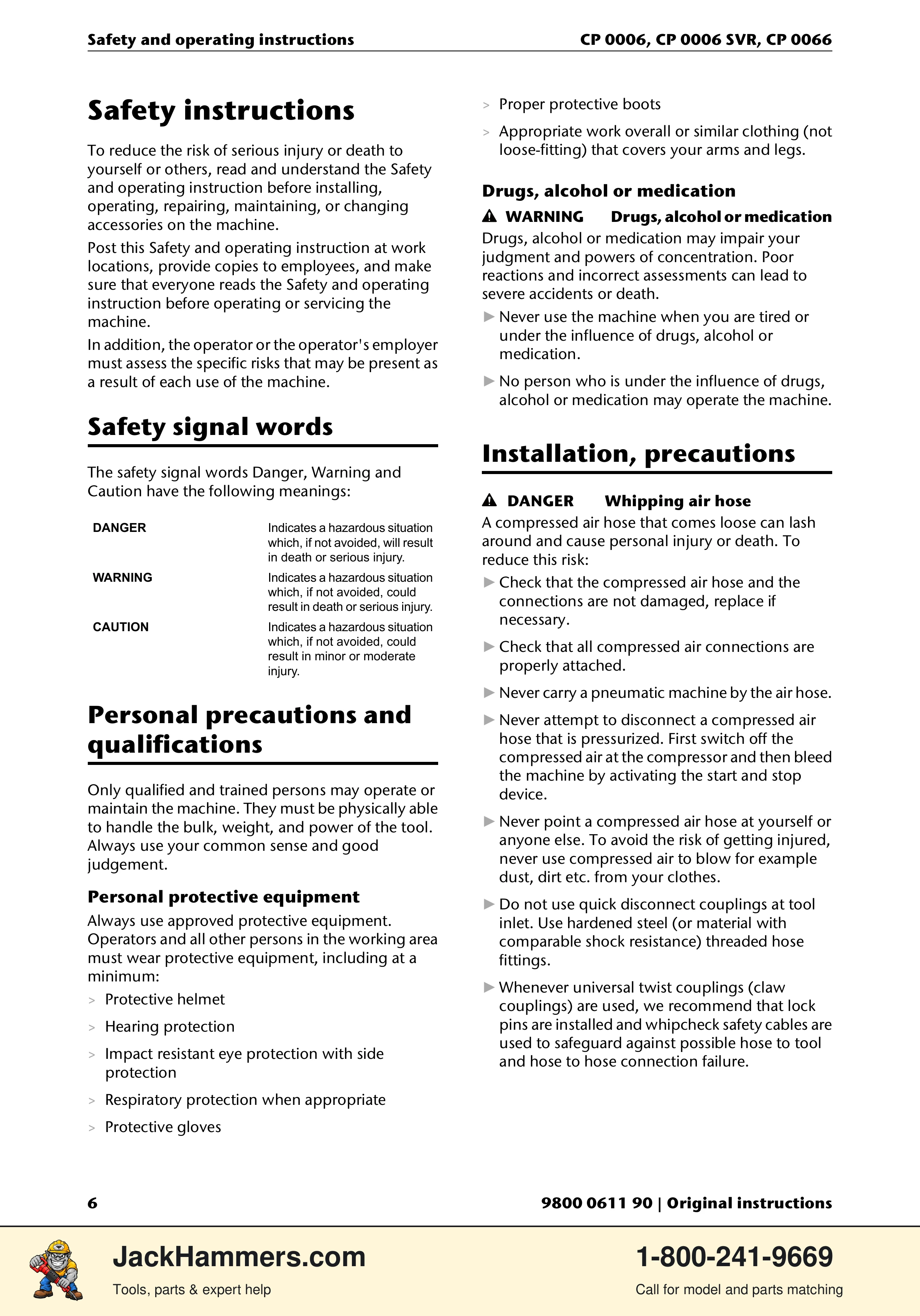 Chicago Pneumatic CP 0006 / CP 0006 SVR PDF page 6 of 196