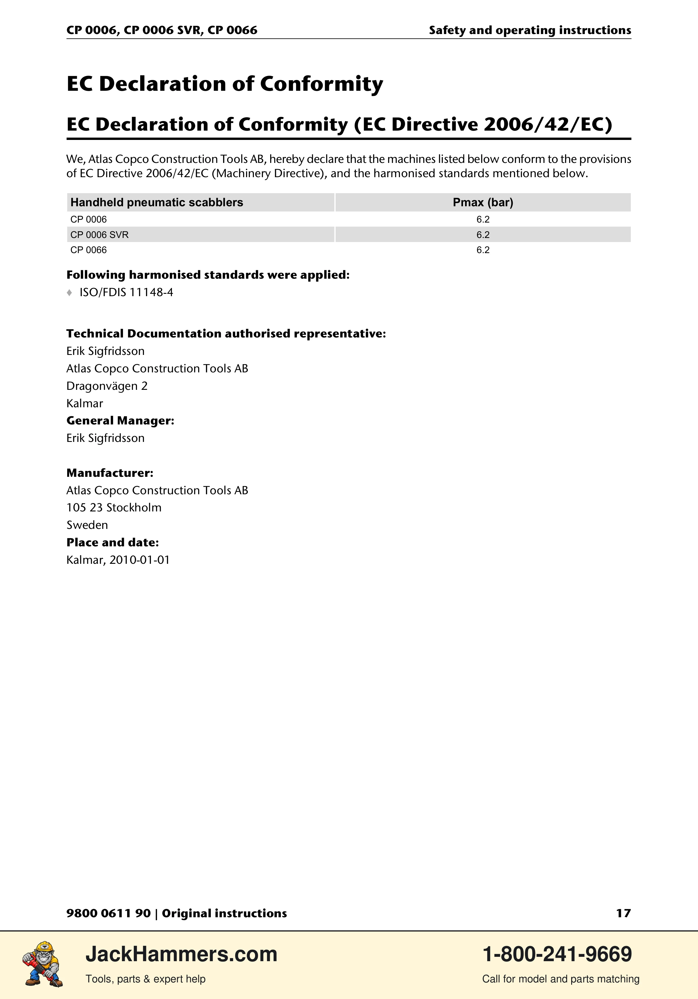 Chicago Pneumatic CP 0006 / CP 0006 SVR PDF page 17 of 196
