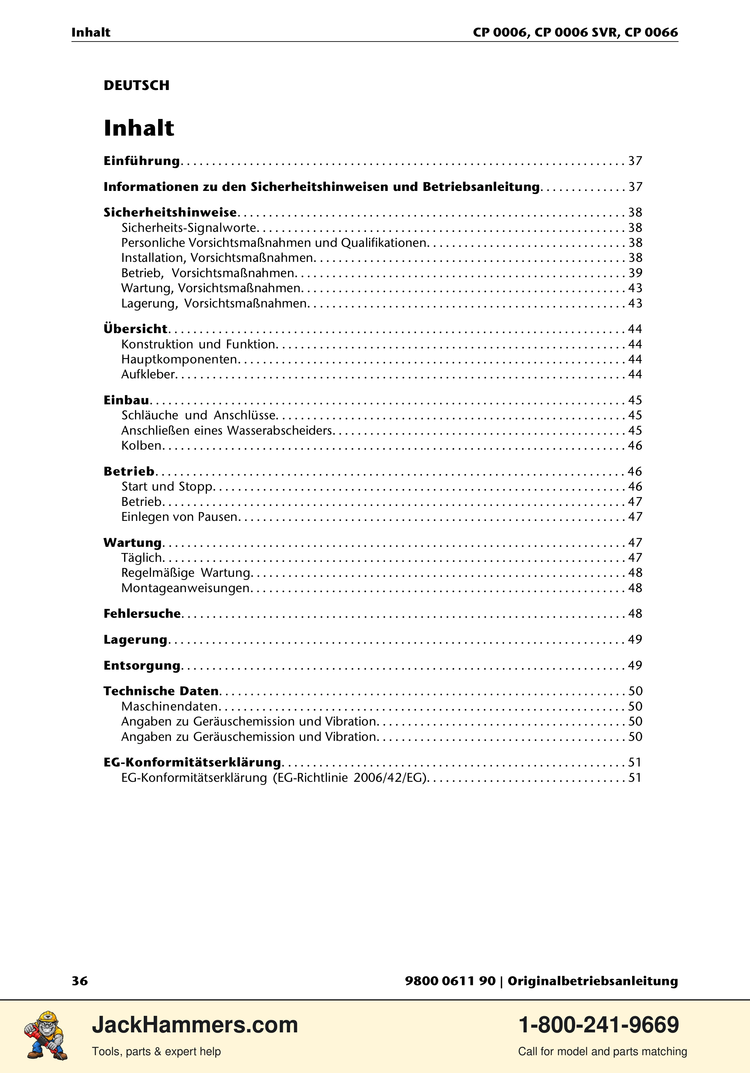 Chicago Pneumatic CP 0006 / CP 0006 SVR PDF page 36 of 196