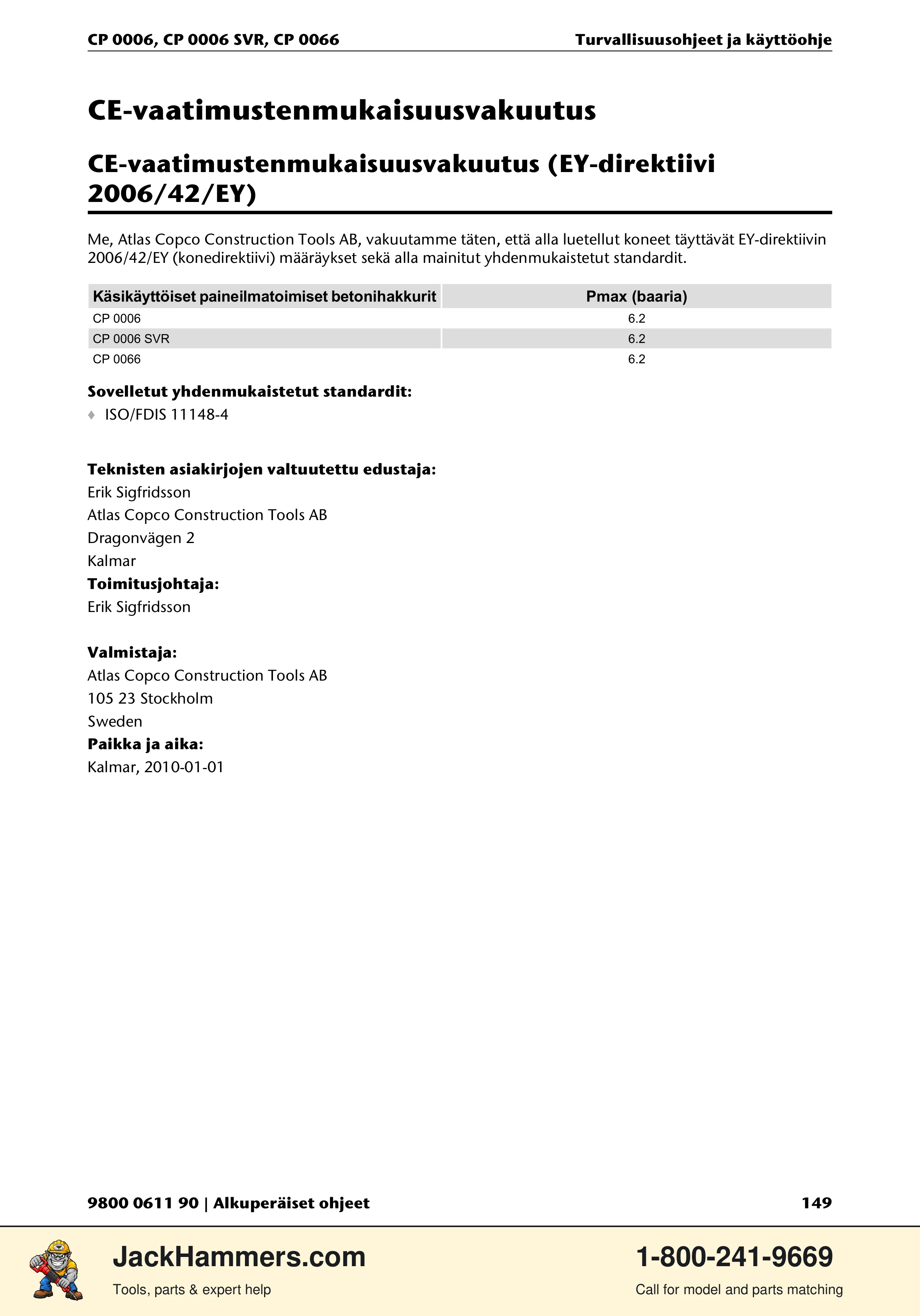 Chicago Pneumatic CP 0006 / CP 0006 SVR PDF page 149 of 196