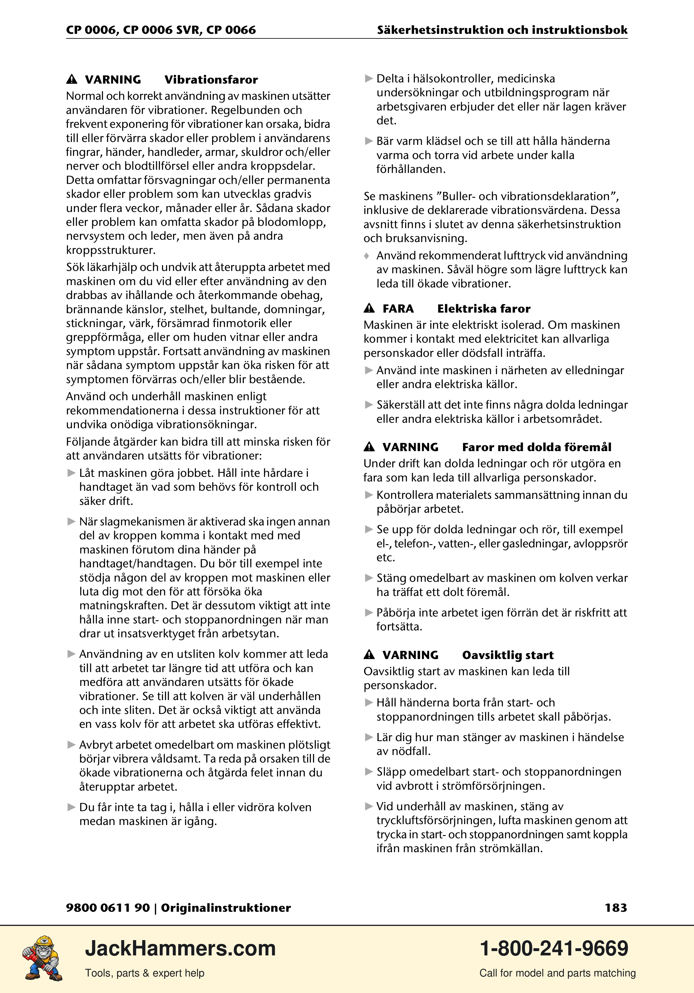 Chicago Pneumatic CP 0006 / CP 0006 SVR PDF page 183 of 196