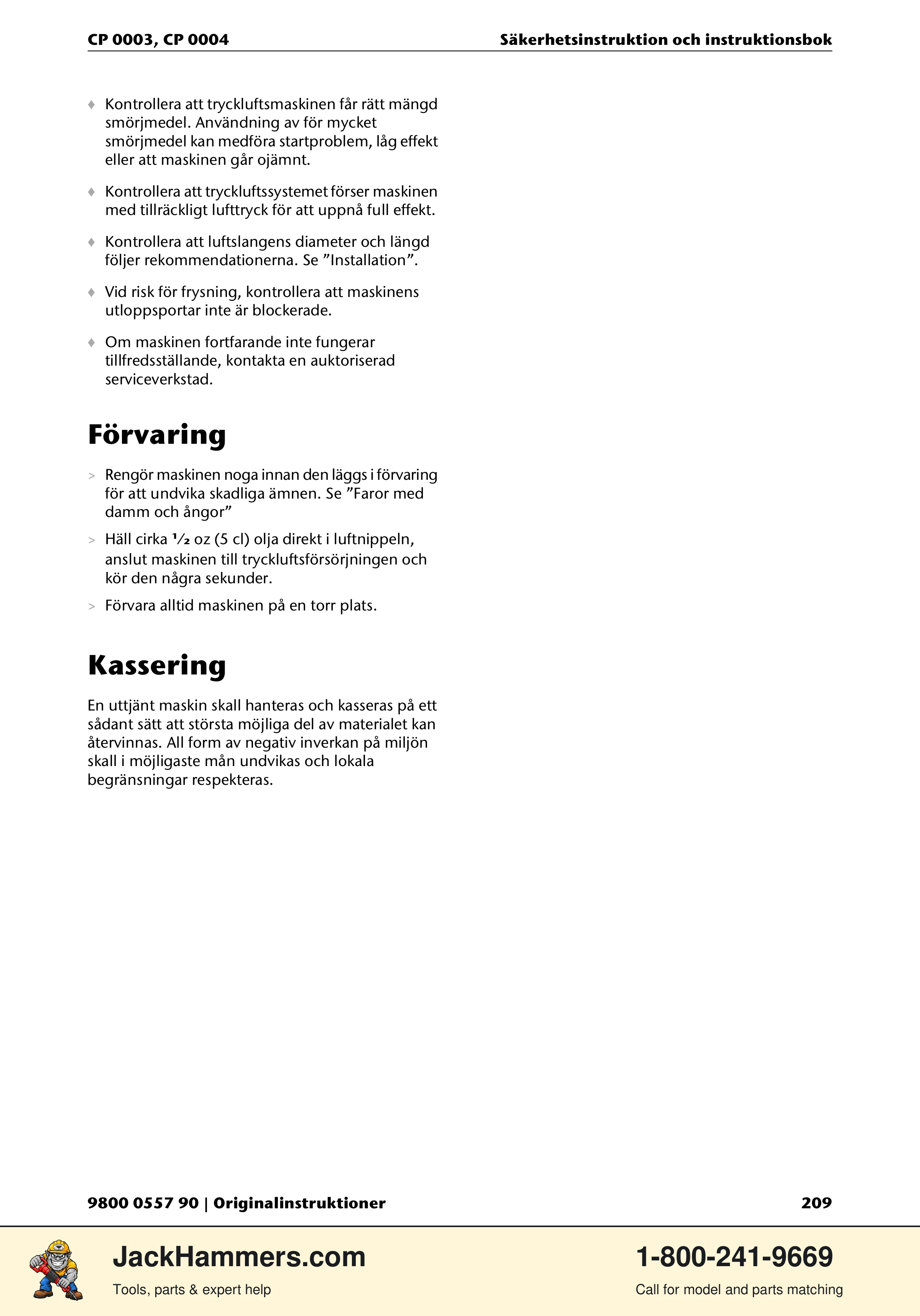 Chicago Pneumatic CP 0003 PDF page 209 of 216
