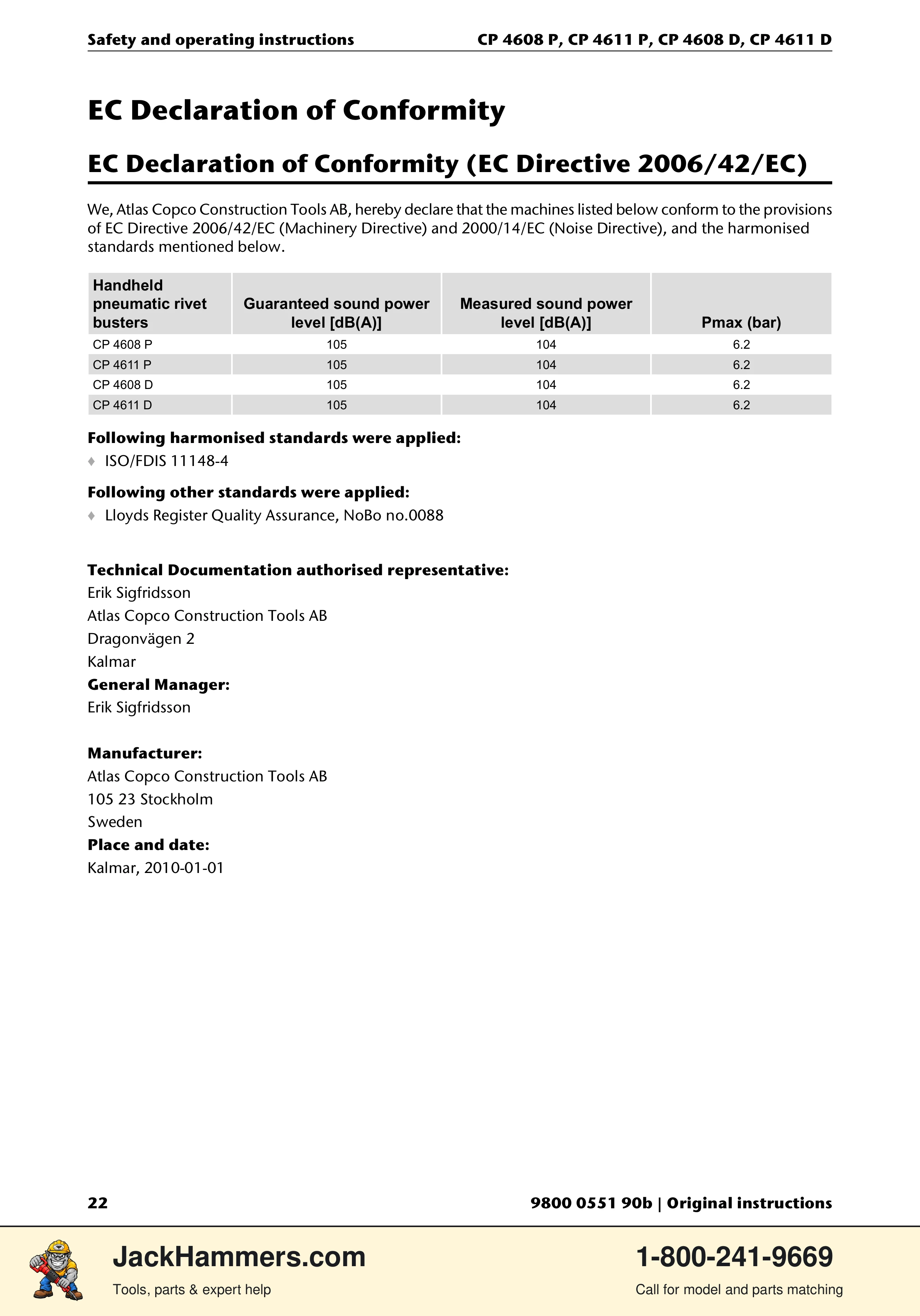 Chicago Pneumatic D-Series / P-Series PDF page 22 of 248
