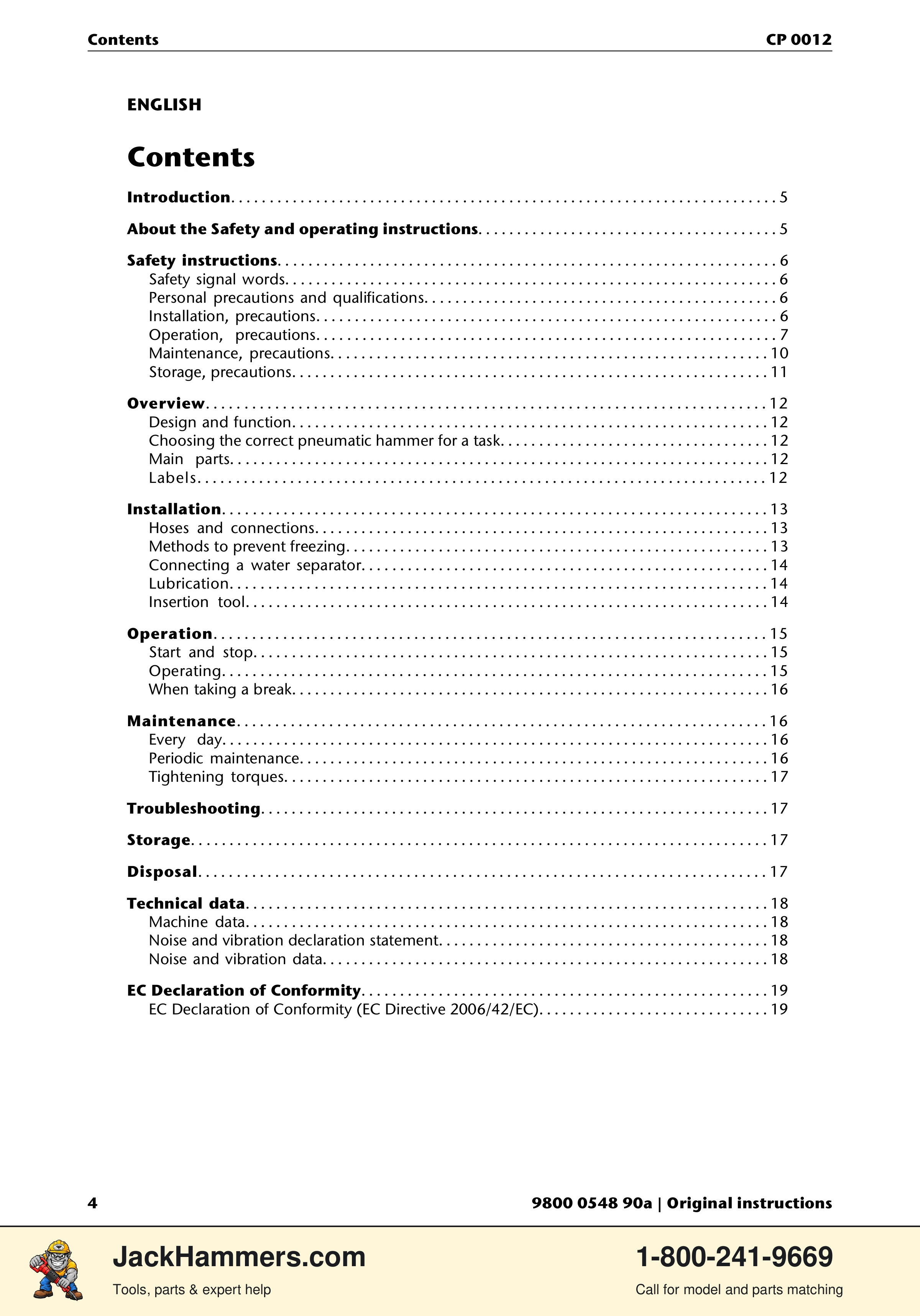 Chicago Pneumatic 0012 PDF page 4 of 224