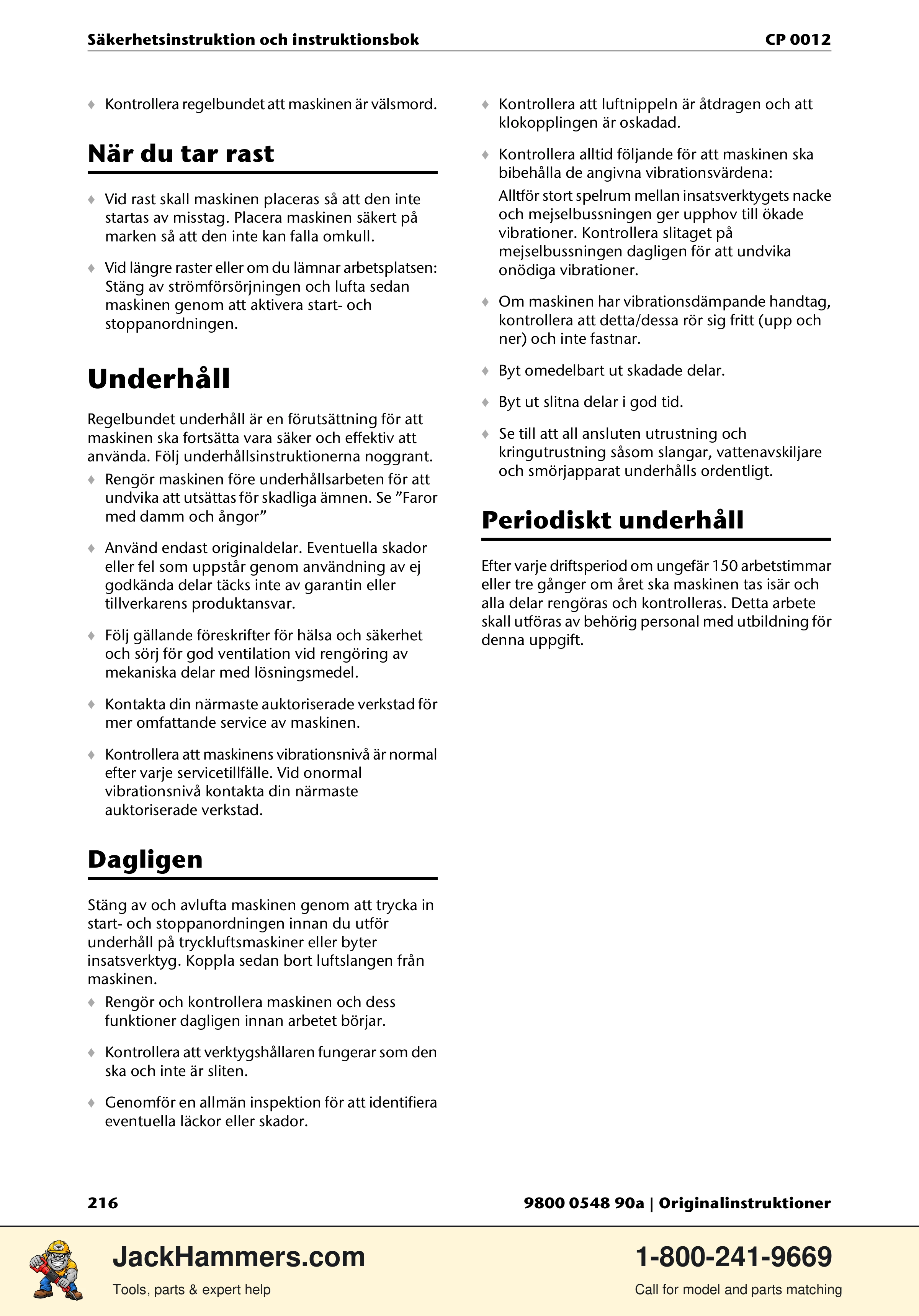 Chicago Pneumatic 0012 PDF page 216 of 224