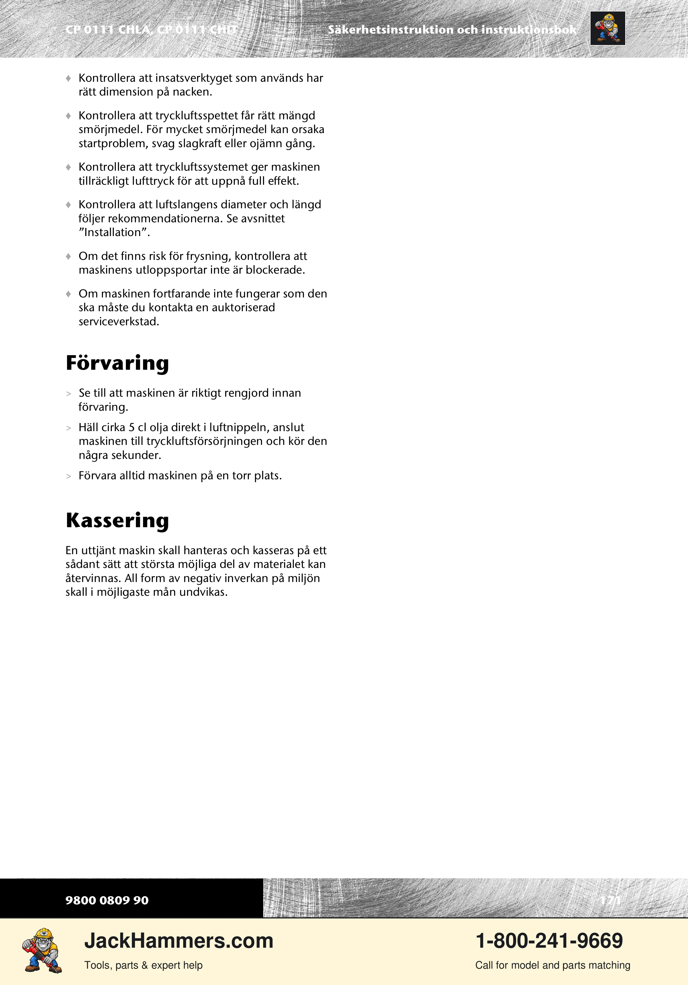 Chicago Pneumatic 0111 PDF page 171 of 176
