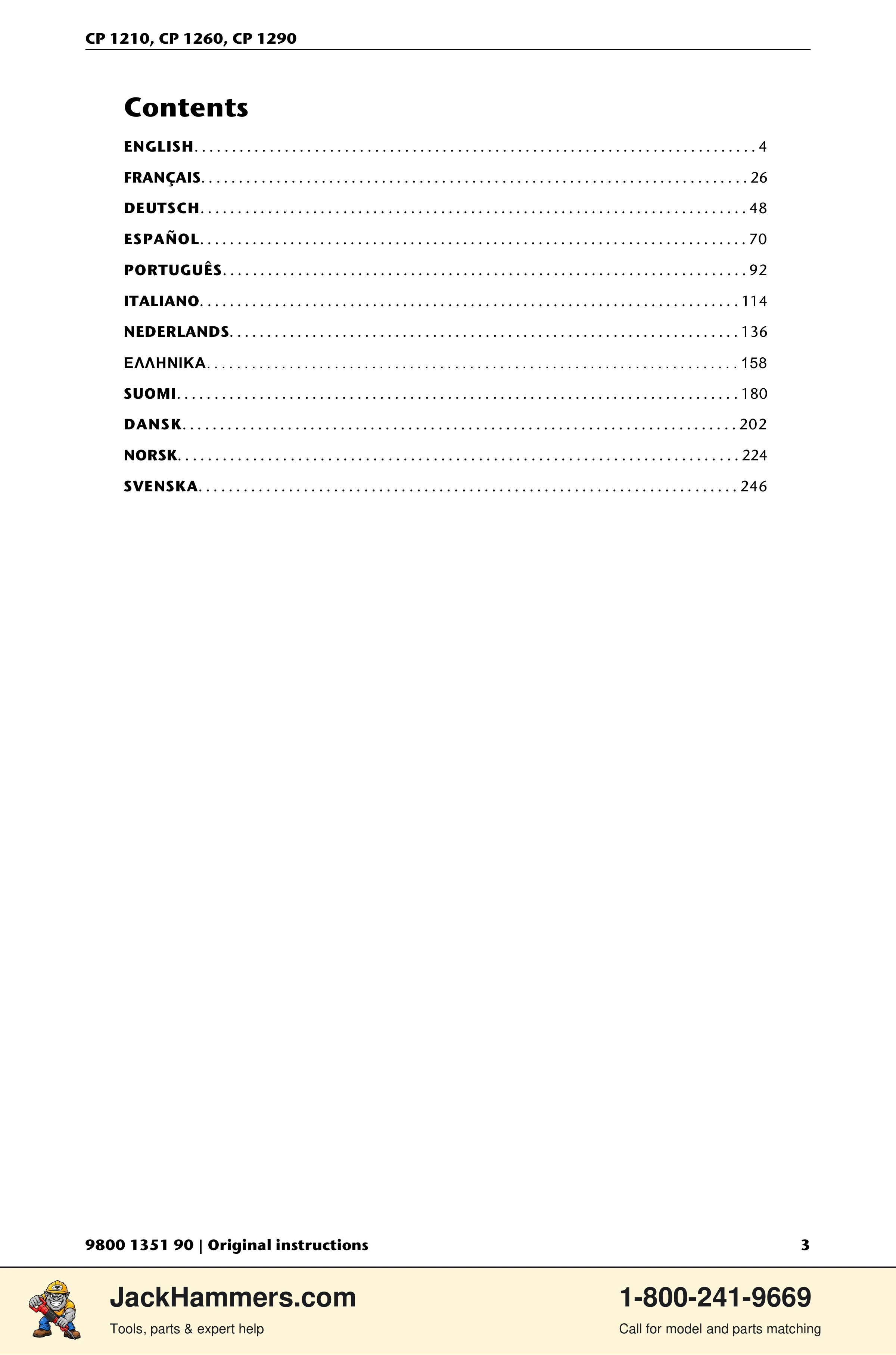 Chicago Pneumatic 1210 / 1260 / 1290 PDF page 3 of 268
