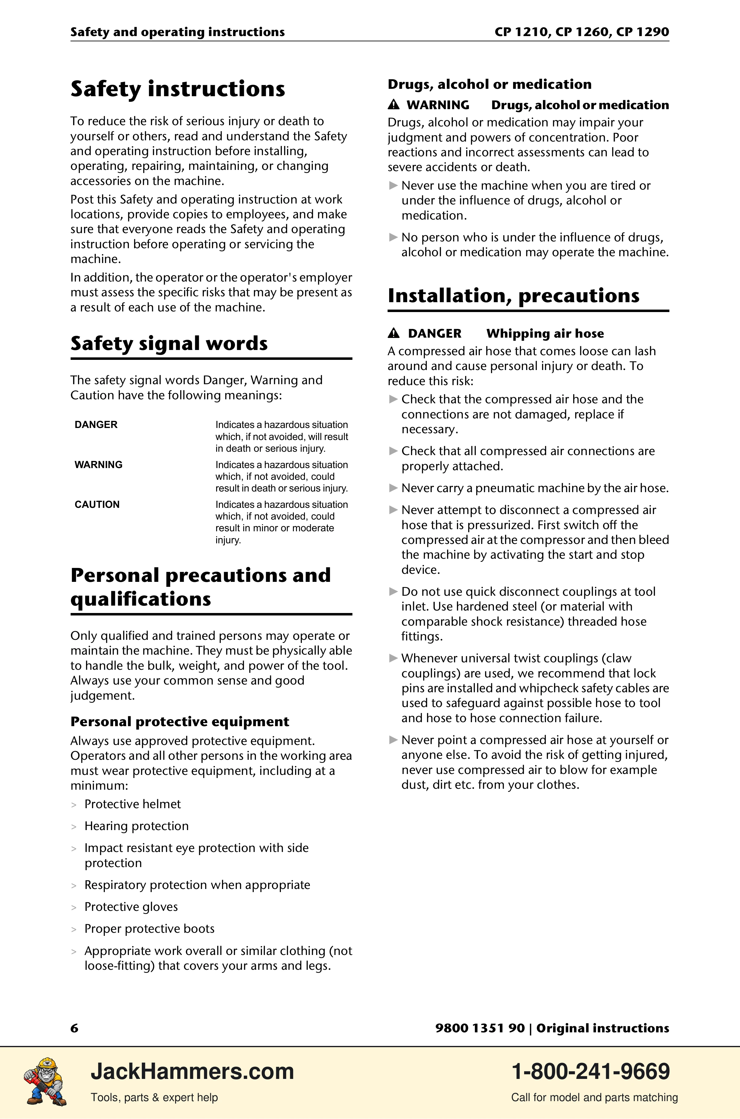 Chicago Pneumatic 1210 / 1260 / 1290 PDF page 6 of 268