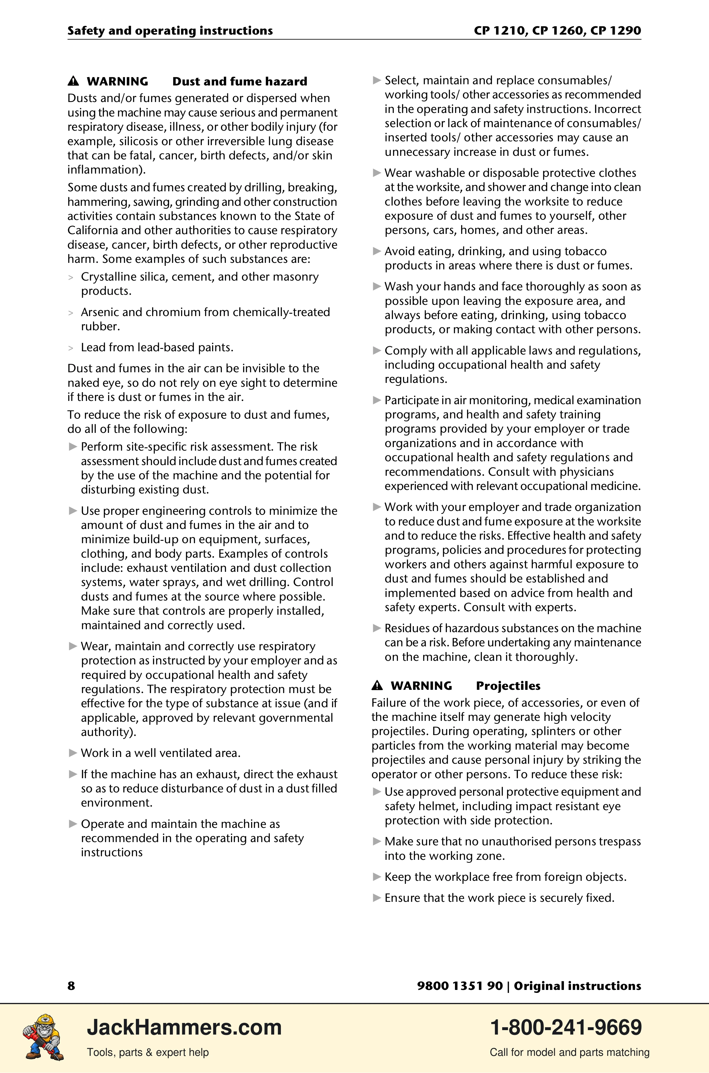 Chicago Pneumatic 1210 / 1260 / 1290 PDF page 8 of 268