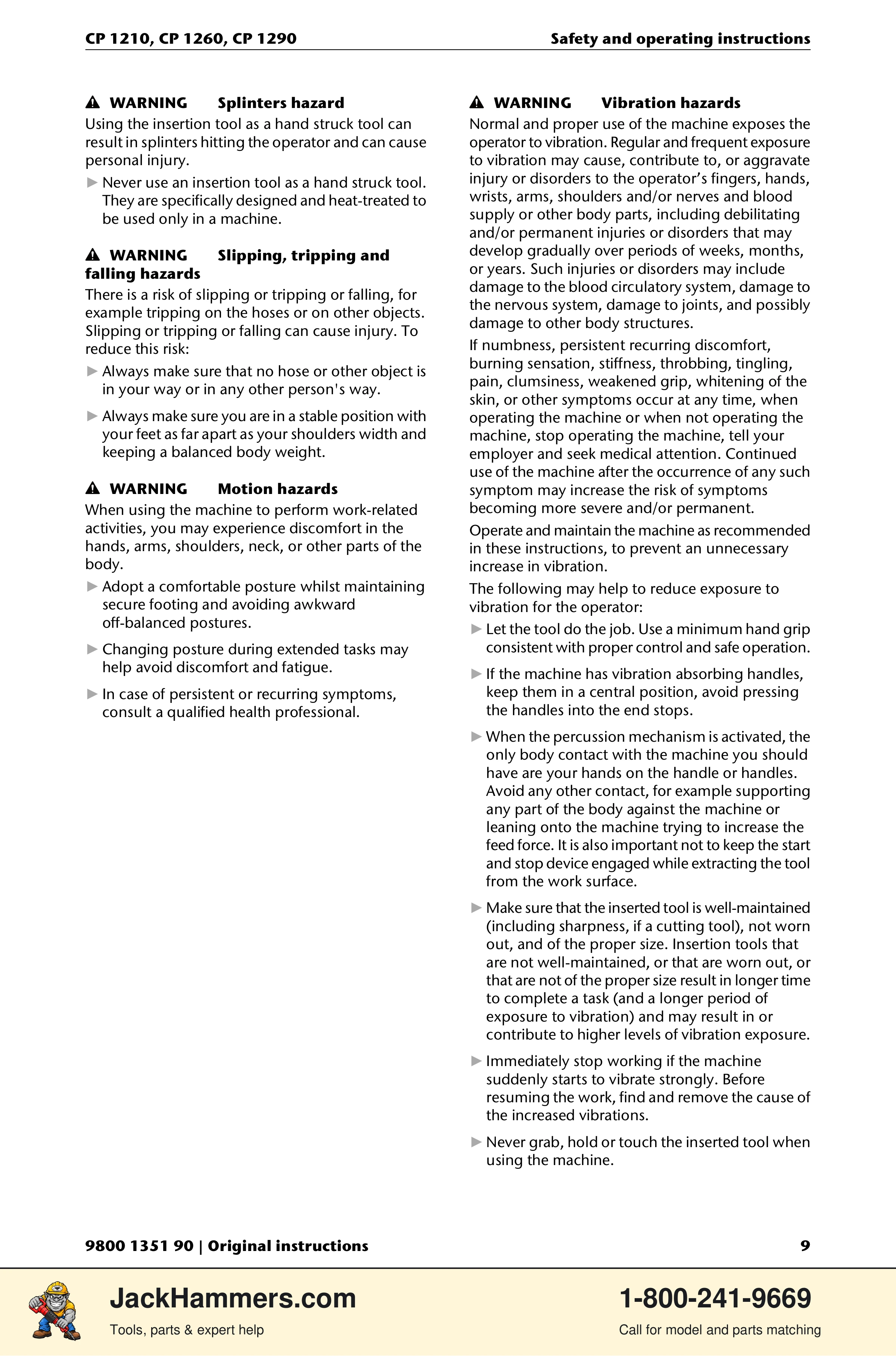 Chicago Pneumatic 1210 / 1260 / 1290 PDF page 9 of 268