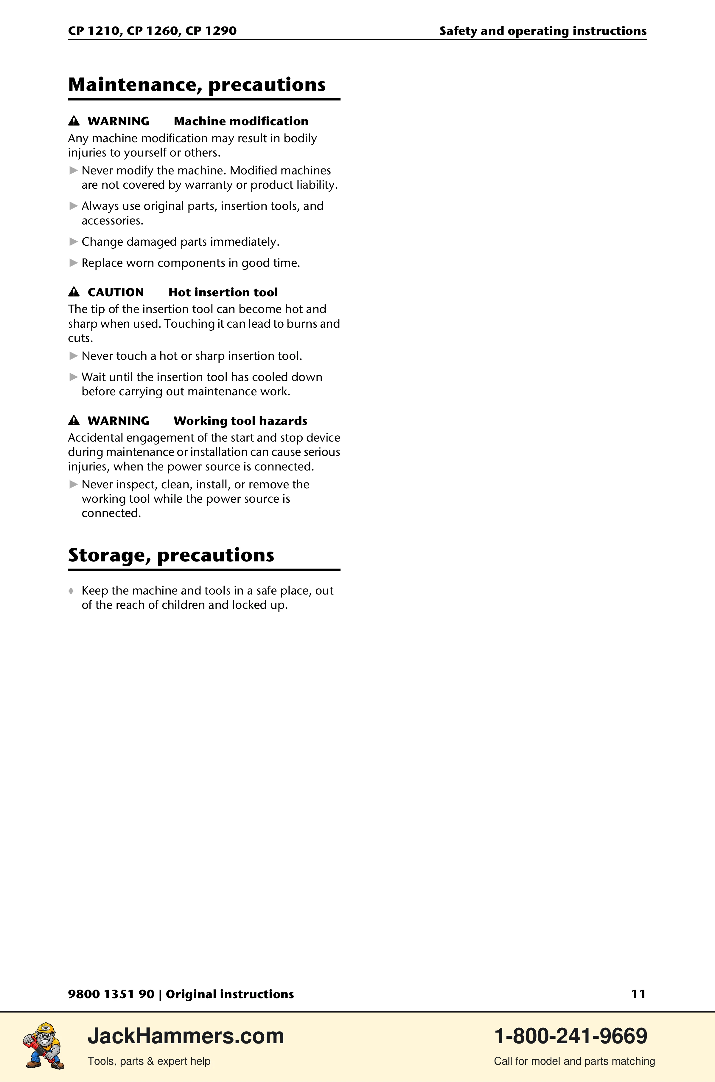 Chicago Pneumatic 1210 / 1260 / 1290 PDF page 11 of 268