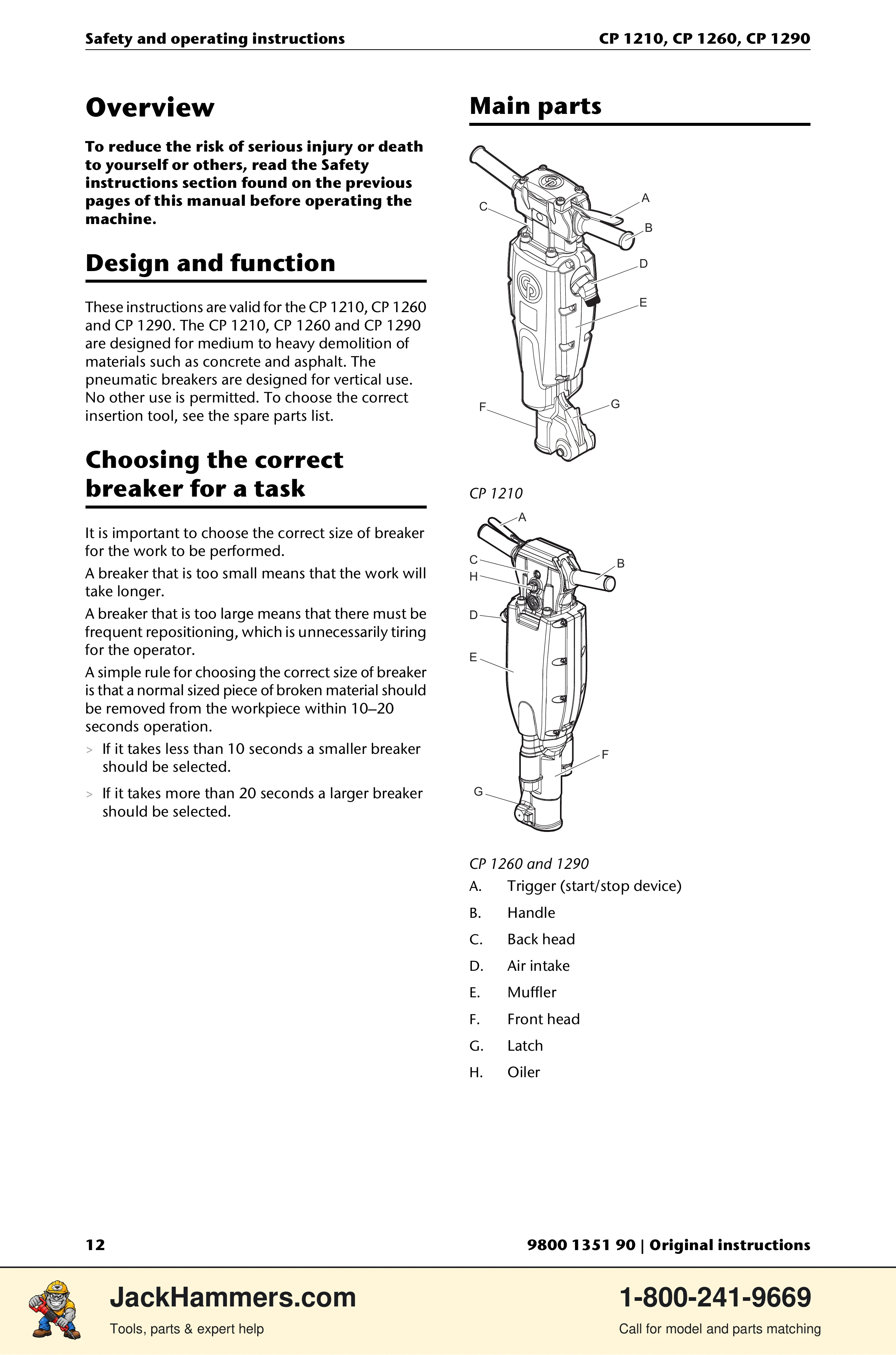 Chicago Pneumatic 1210 / 1260 / 1290 PDF page 12 of 268