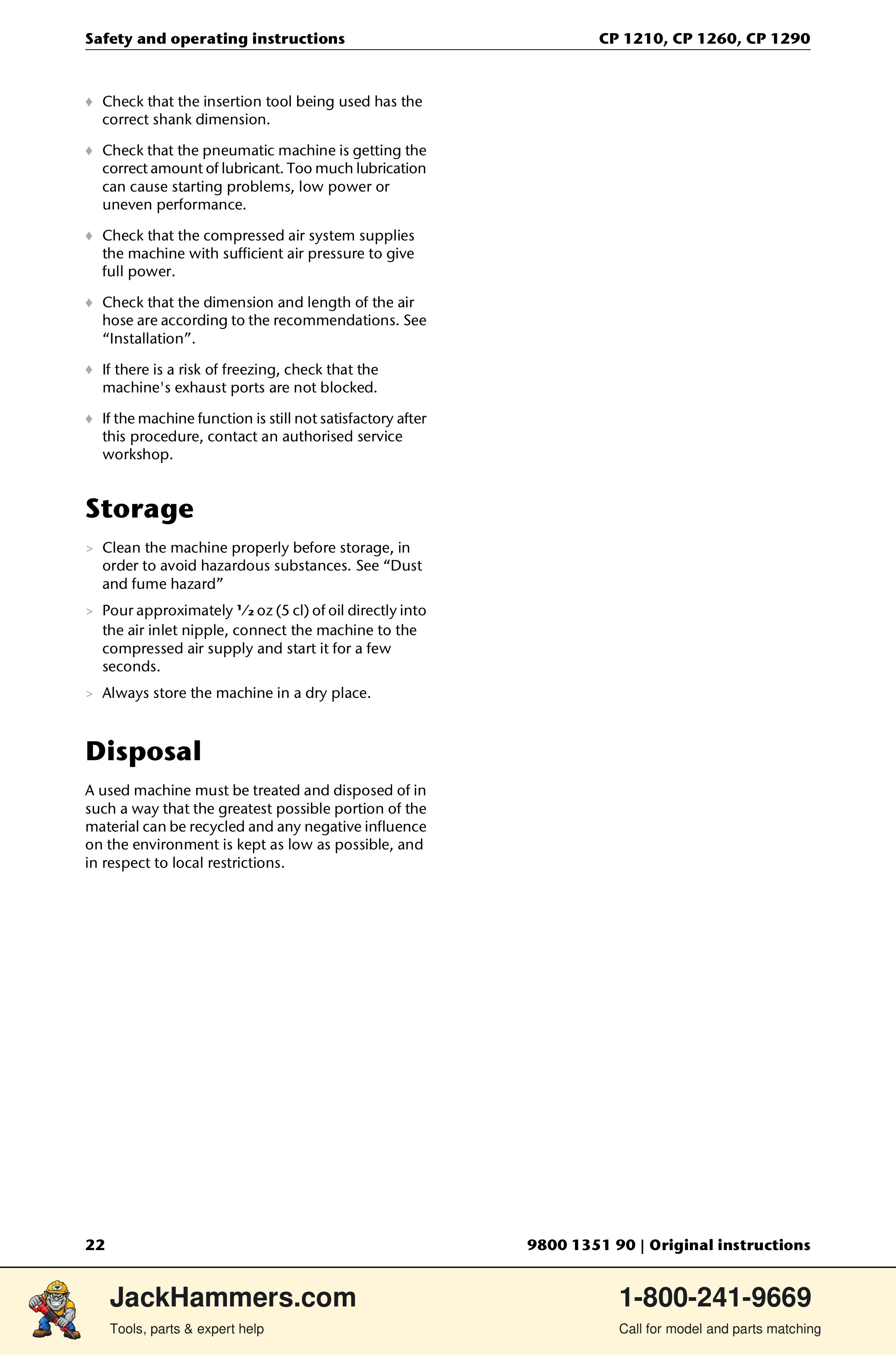 Chicago Pneumatic 1210 / 1260 / 1290 PDF page 22 of 268