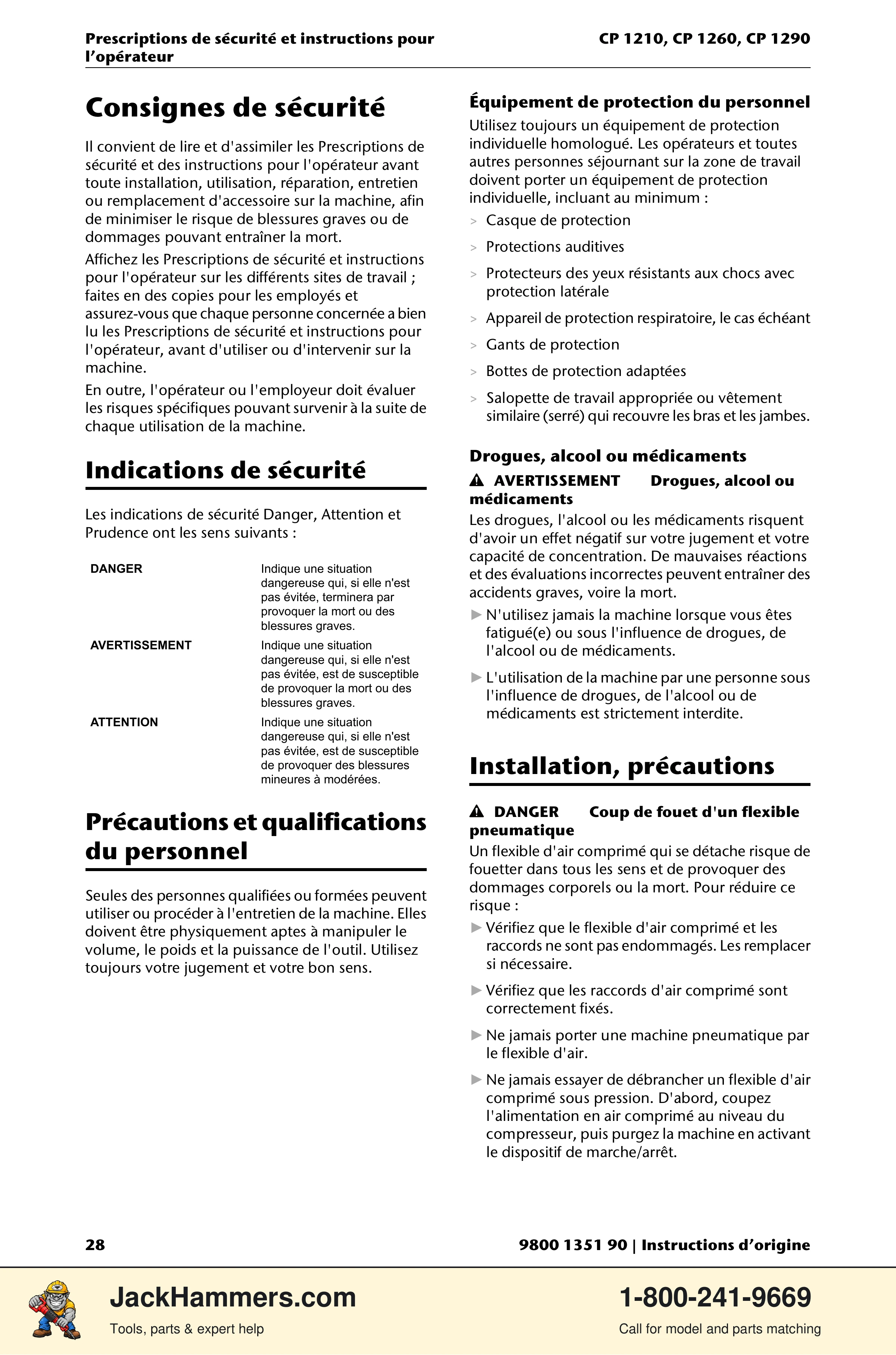 Chicago Pneumatic 1210 / 1260 / 1290 PDF page 28 of 268