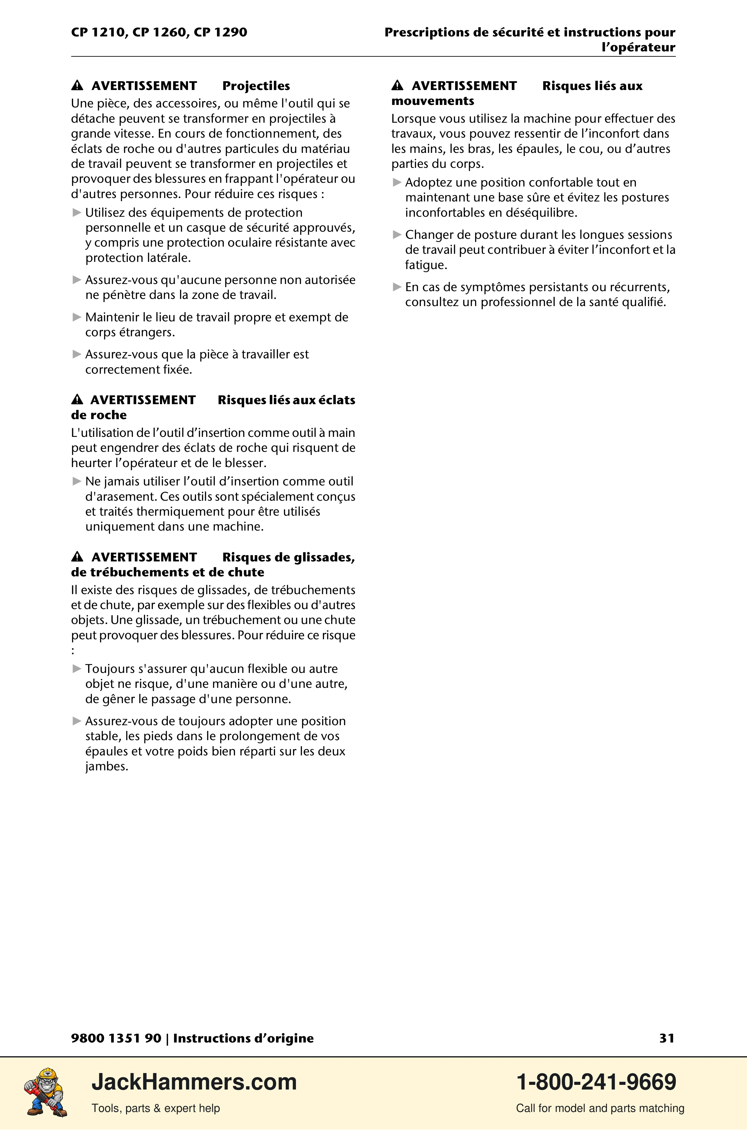 Chicago Pneumatic 1210 / 1260 / 1290 PDF page 31 of 268