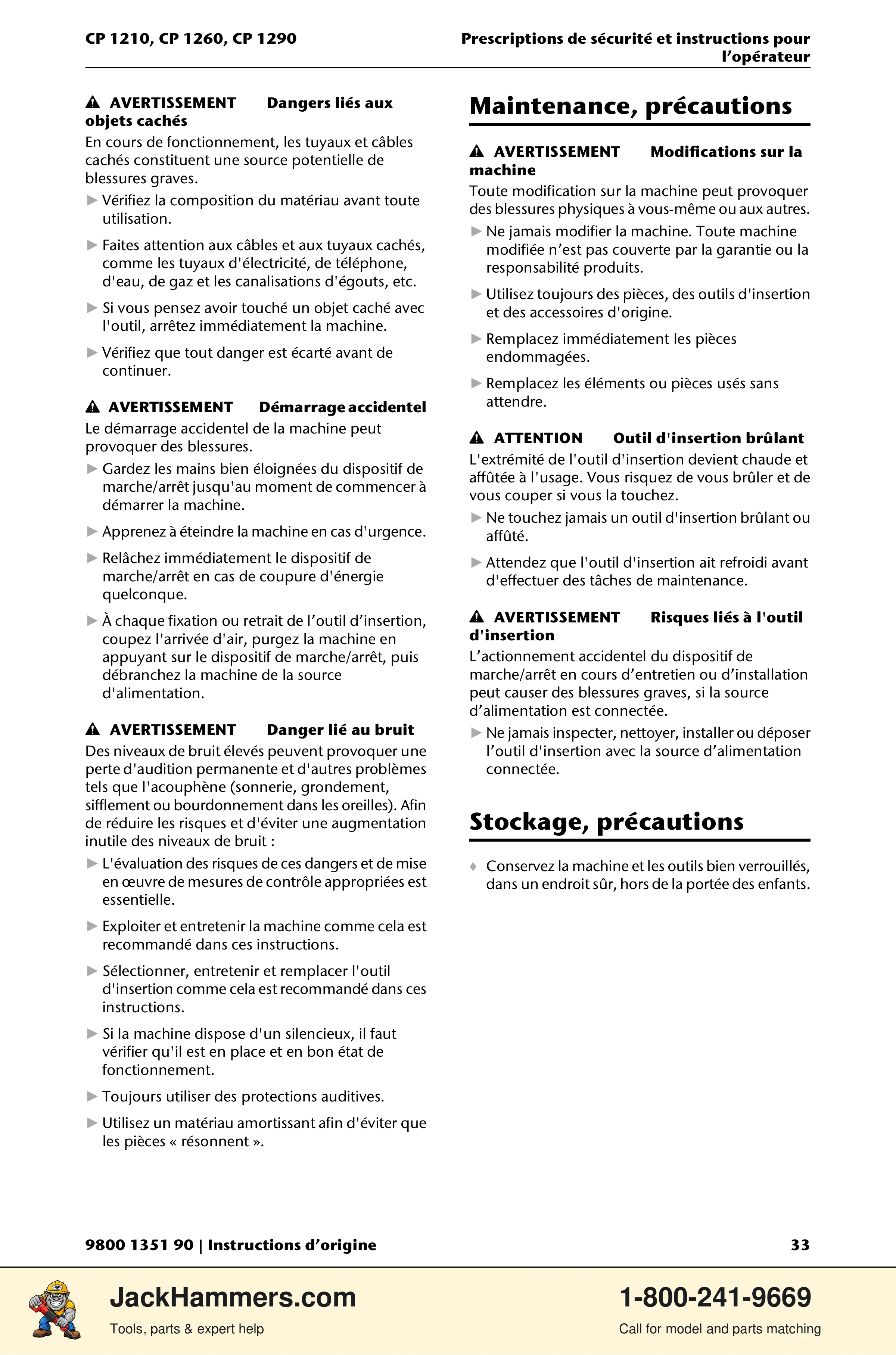 Chicago Pneumatic 1210 / 1260 / 1290 PDF page 33 of 268