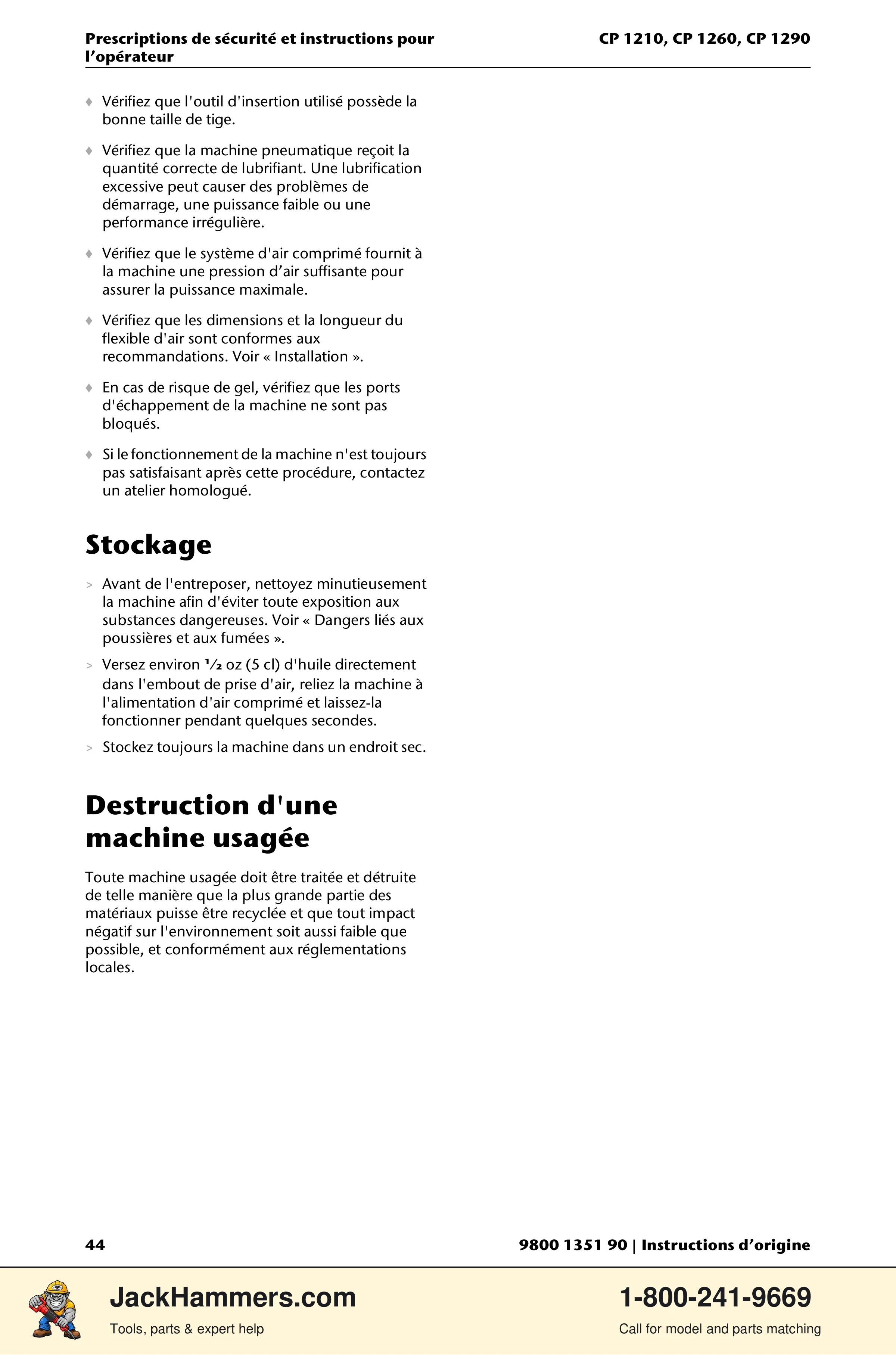 Chicago Pneumatic 1210 / 1260 / 1290 PDF page 44 of 268