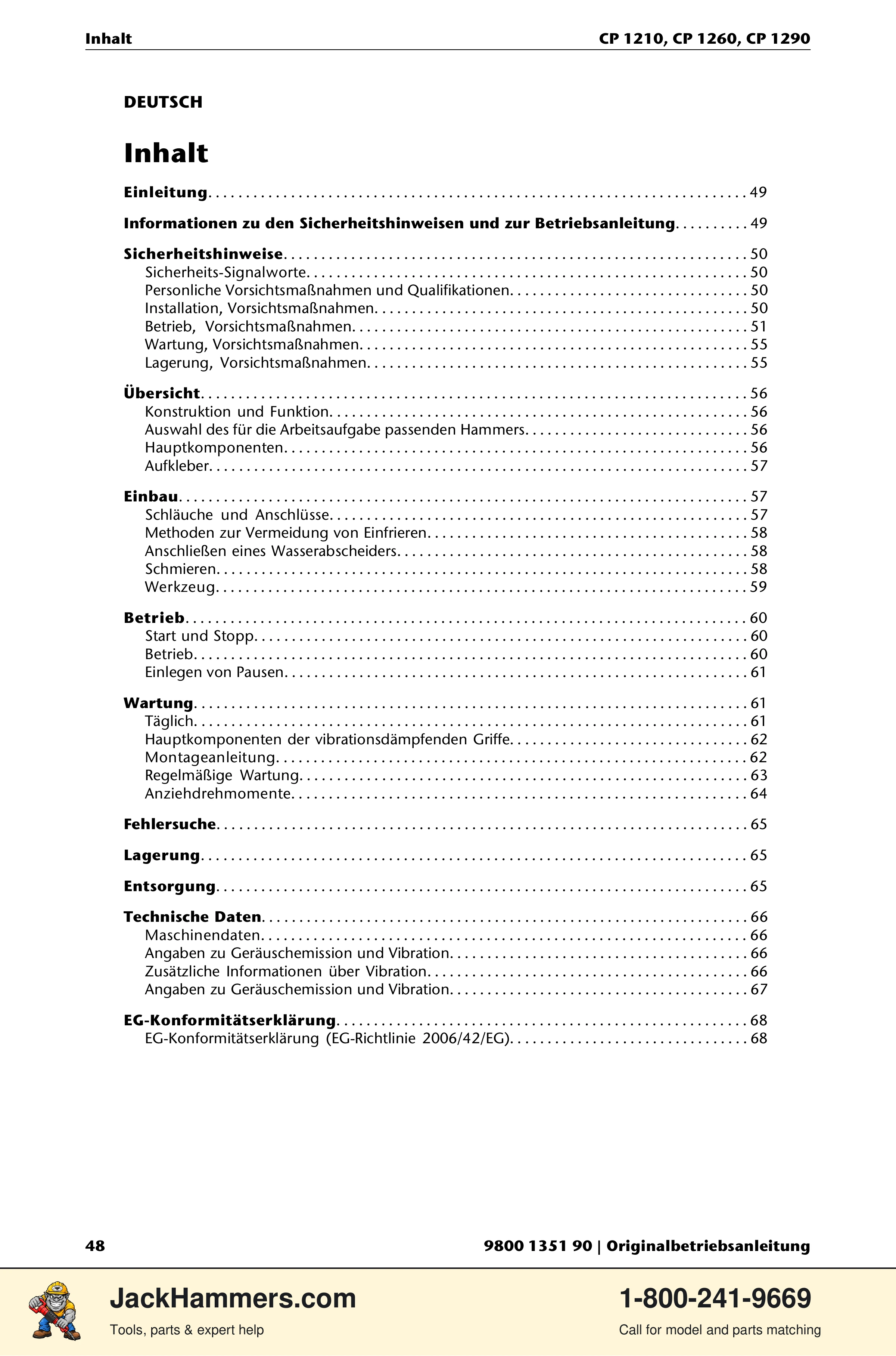 Chicago Pneumatic 1210 / 1260 / 1290 PDF page 48 of 268