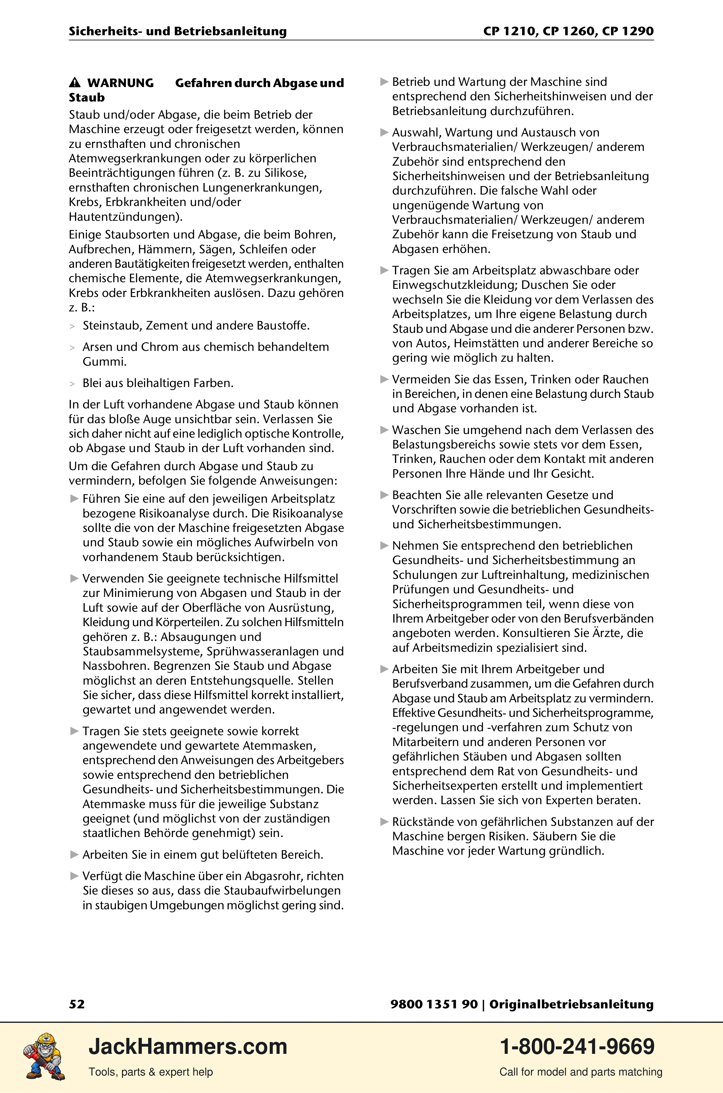 Chicago Pneumatic 1210 / 1260 / 1290 PDF page 52 of 268