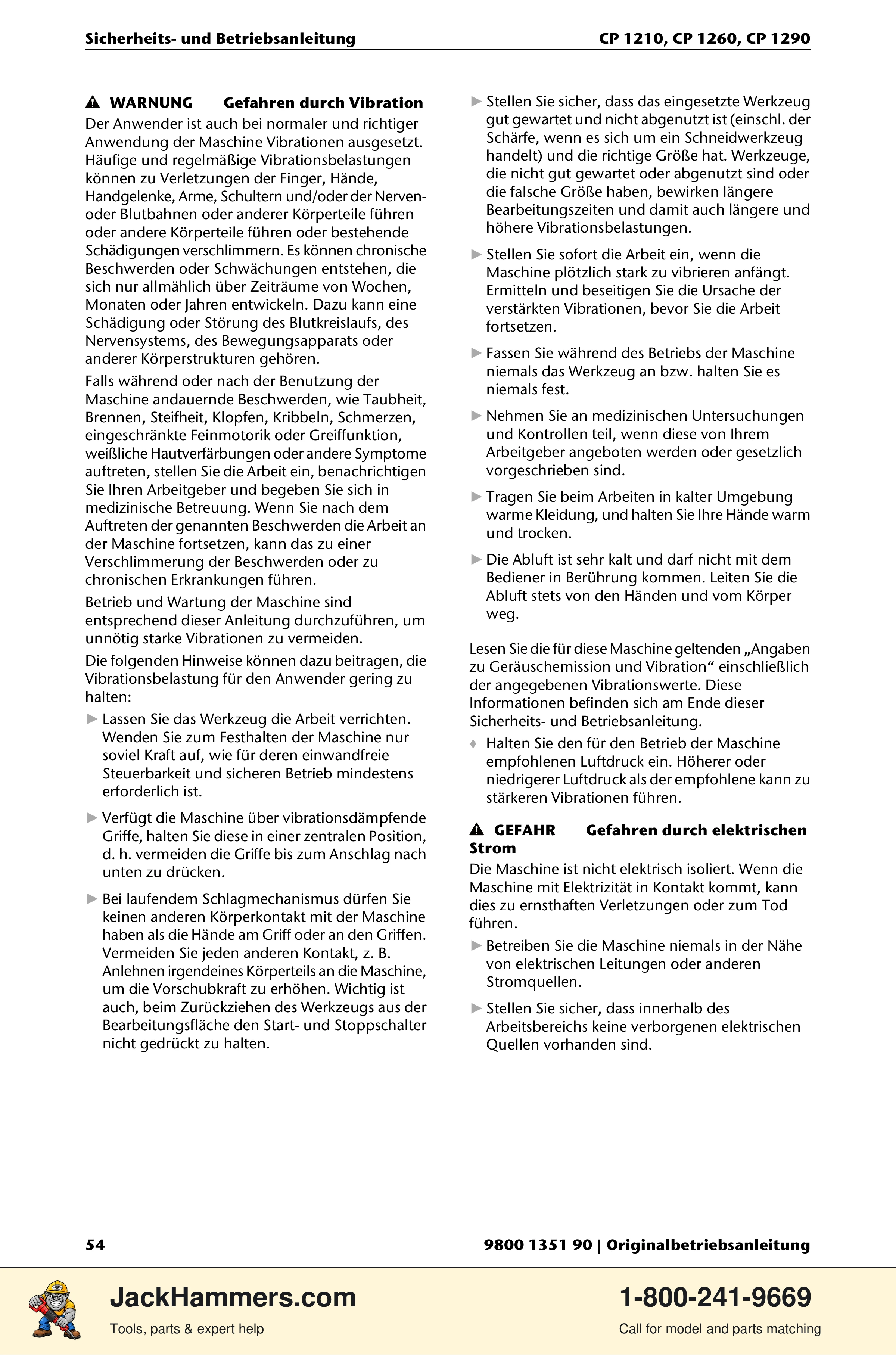 Chicago Pneumatic 1210 / 1260 / 1290 PDF page 54 of 268