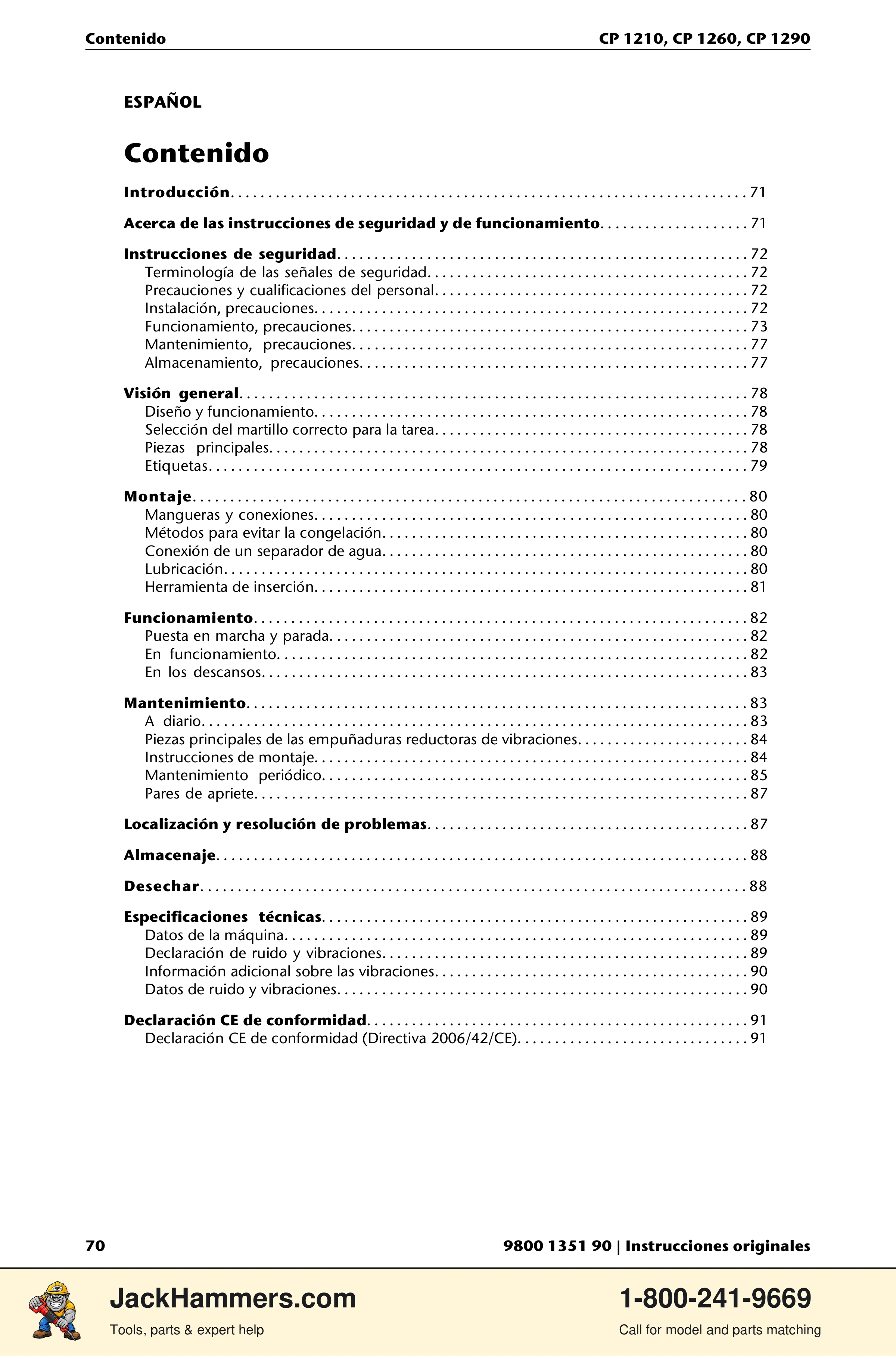 Chicago Pneumatic 1210 / 1260 / 1290 PDF page 70 of 268