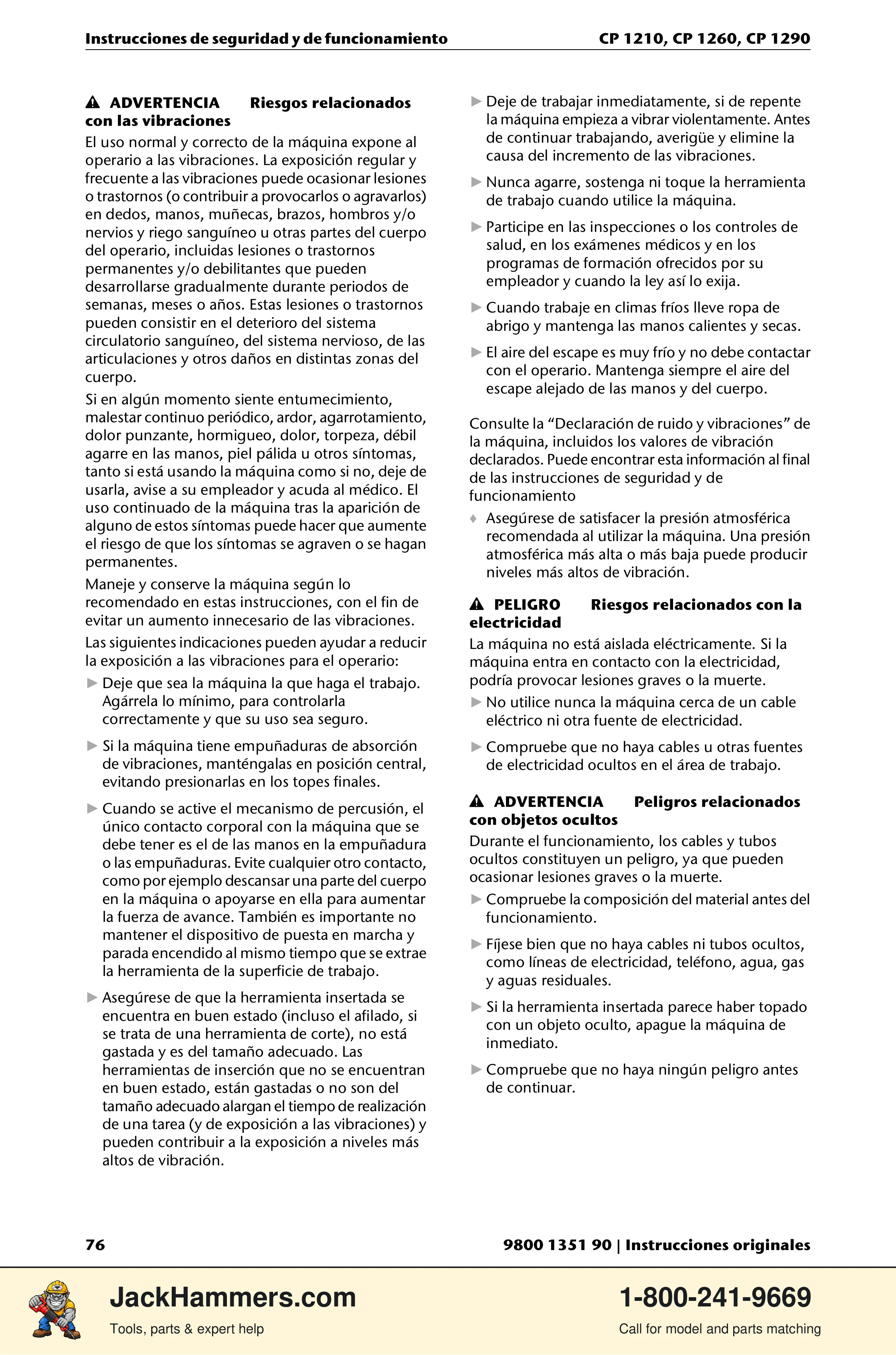 Chicago Pneumatic 1210 / 1260 / 1290 PDF page 76 of 268
