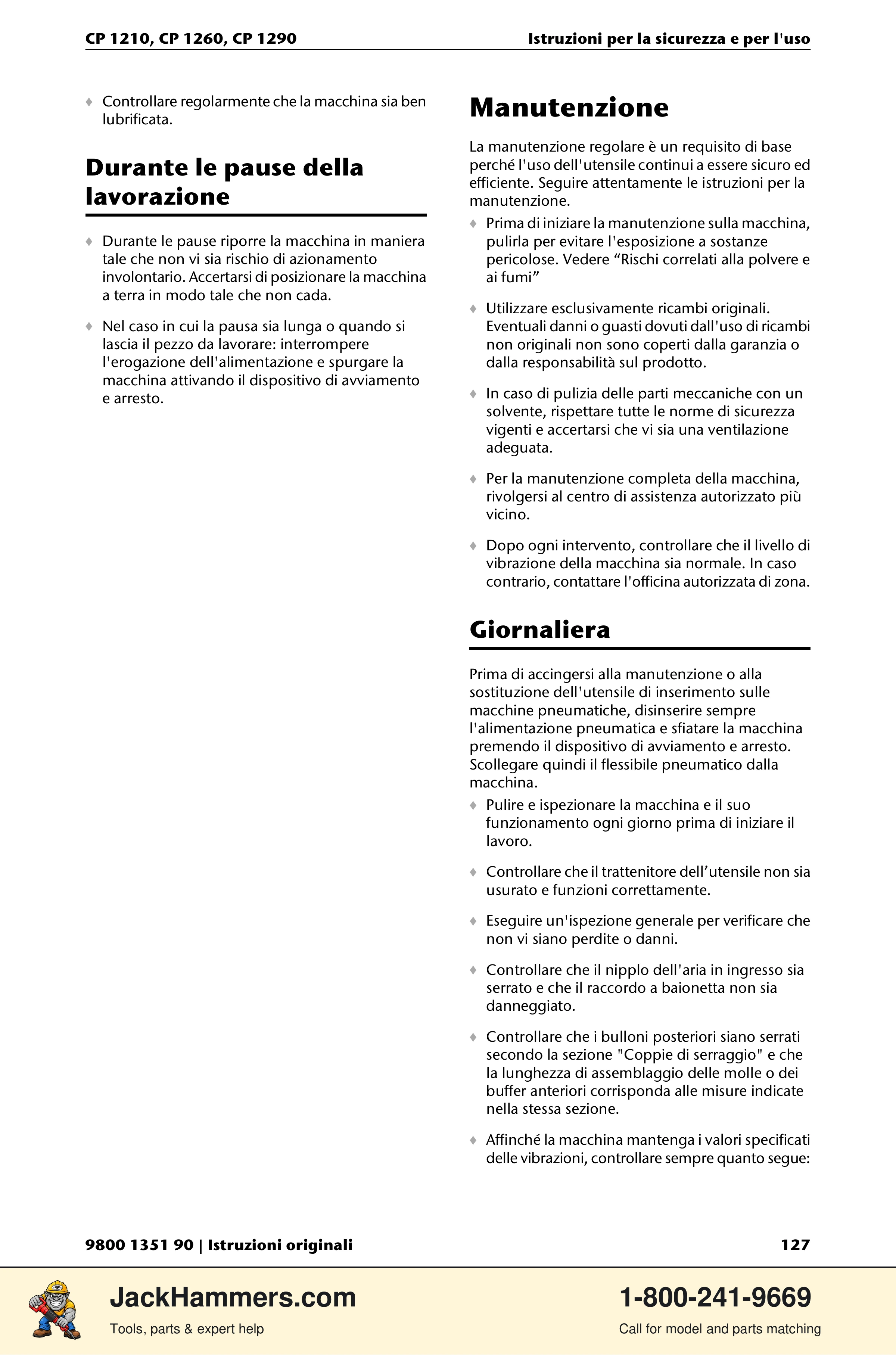 Chicago Pneumatic 1210 / 1260 / 1290 PDF page 127 of 268
